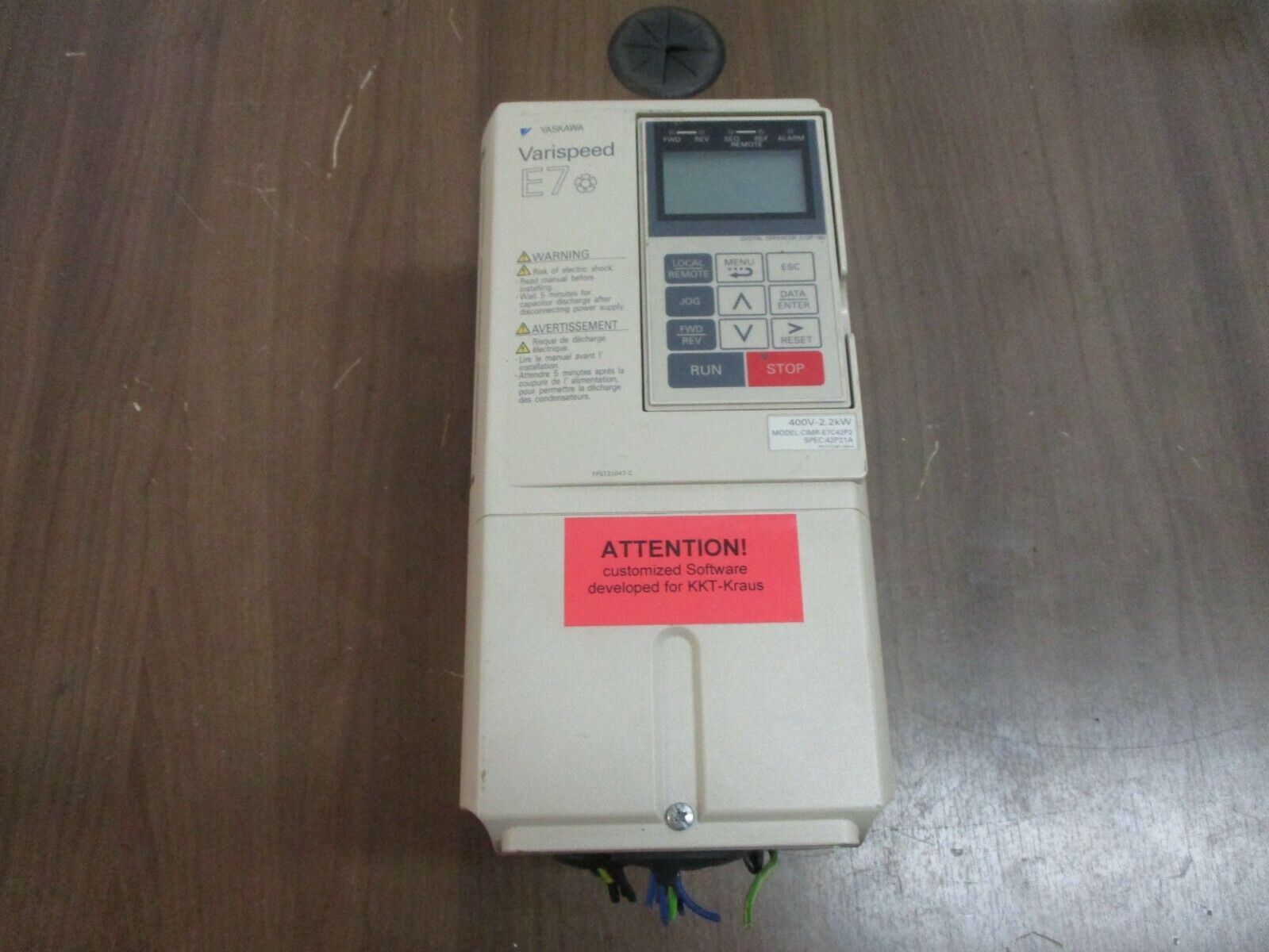 Yaskawa Varispeed E7 AC Drive CIMR-E7C42P2 3HP 3Ph w/ Keypad Used