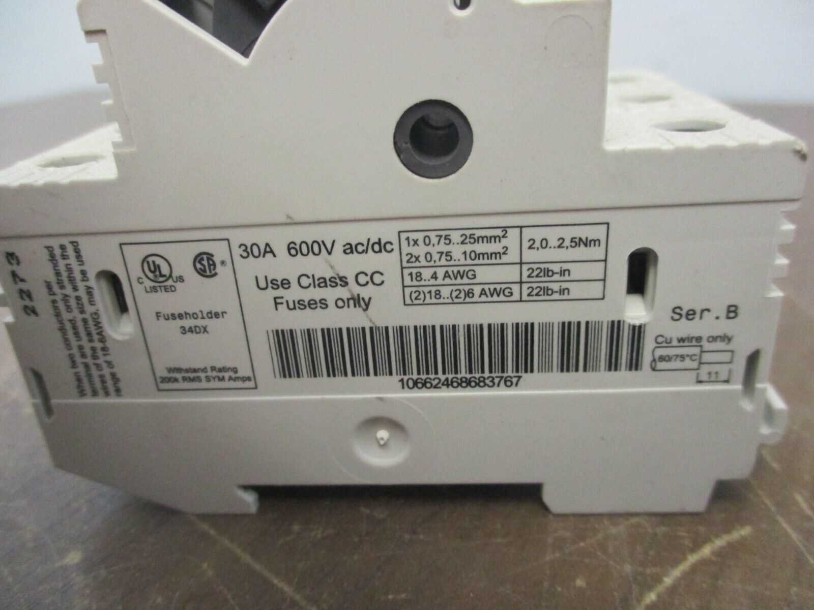 Allen-Bradley  Fuseholder  1492-FB3C30  30A  600V  3P  Used