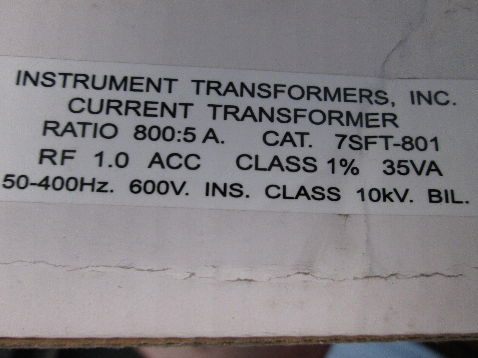 Instrument Transformers Current Transformer 7SFT-801 800:5A 600V 50-400Hz New