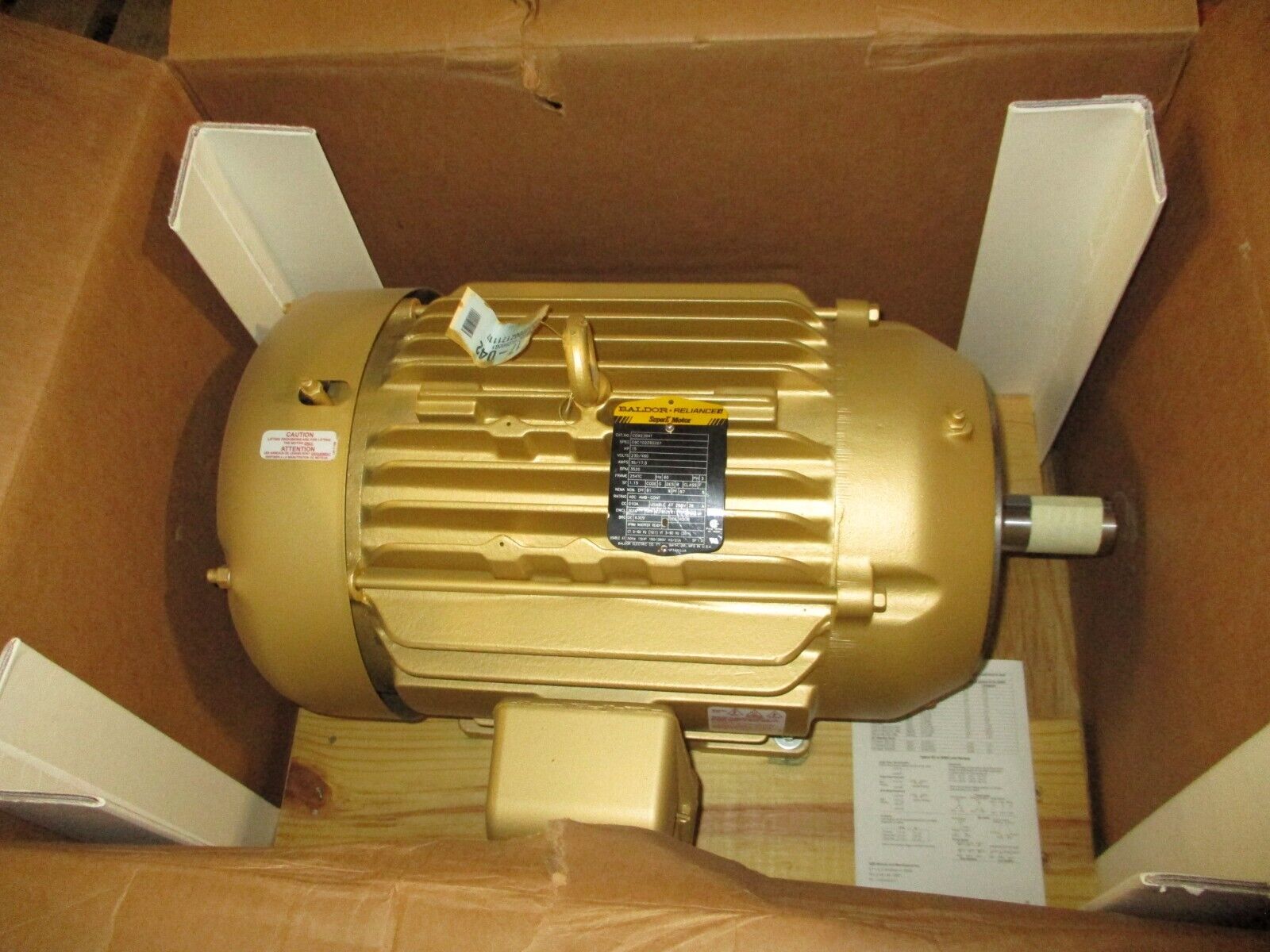 Baldor Motor CEM2394T 15HP 3600RPM 230/460V 35/17.5A 3Ph 60Hz New Surplus