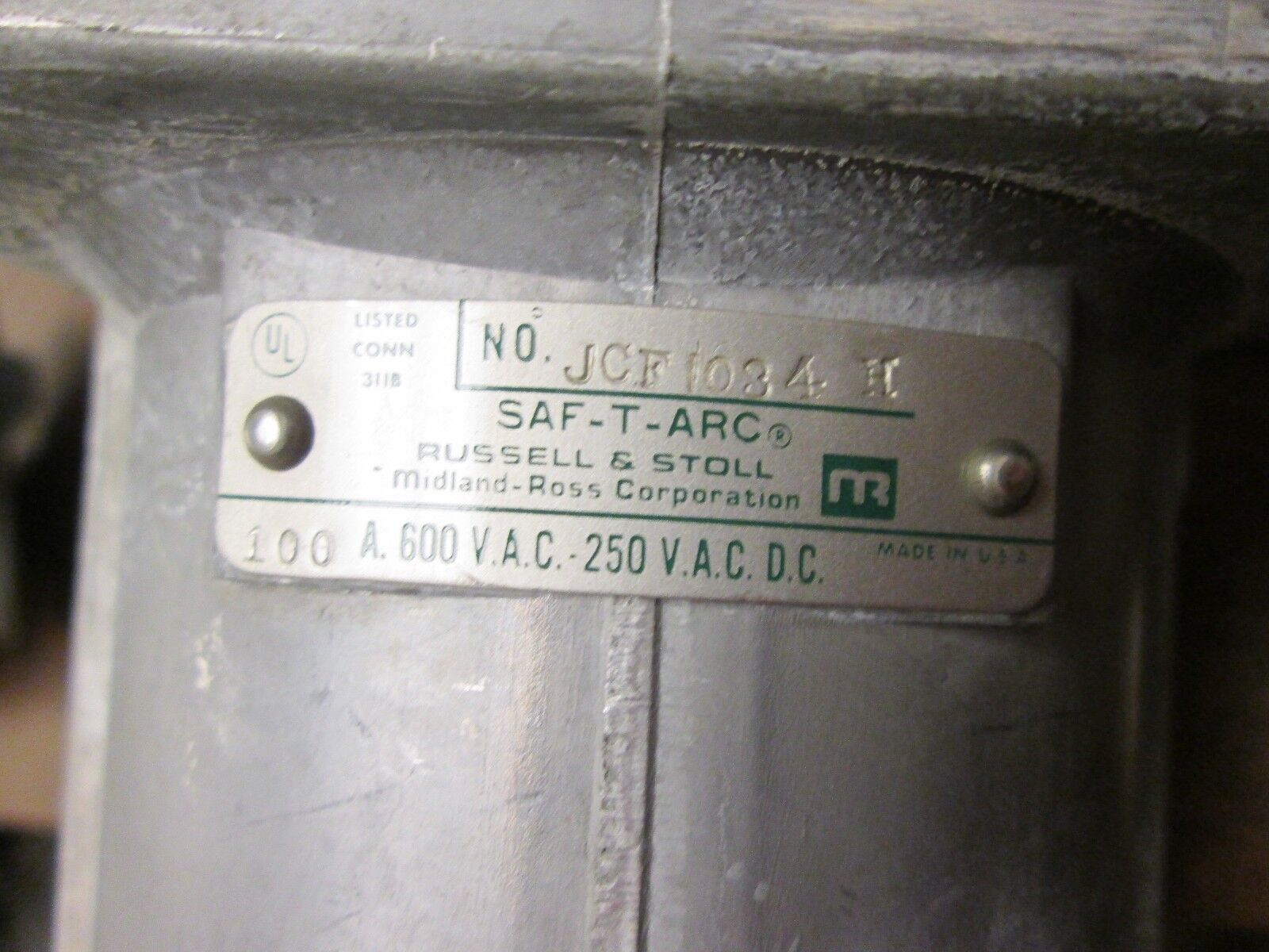 RussellStoll  Connector  JCF1034H  100A  600V  3P  4W