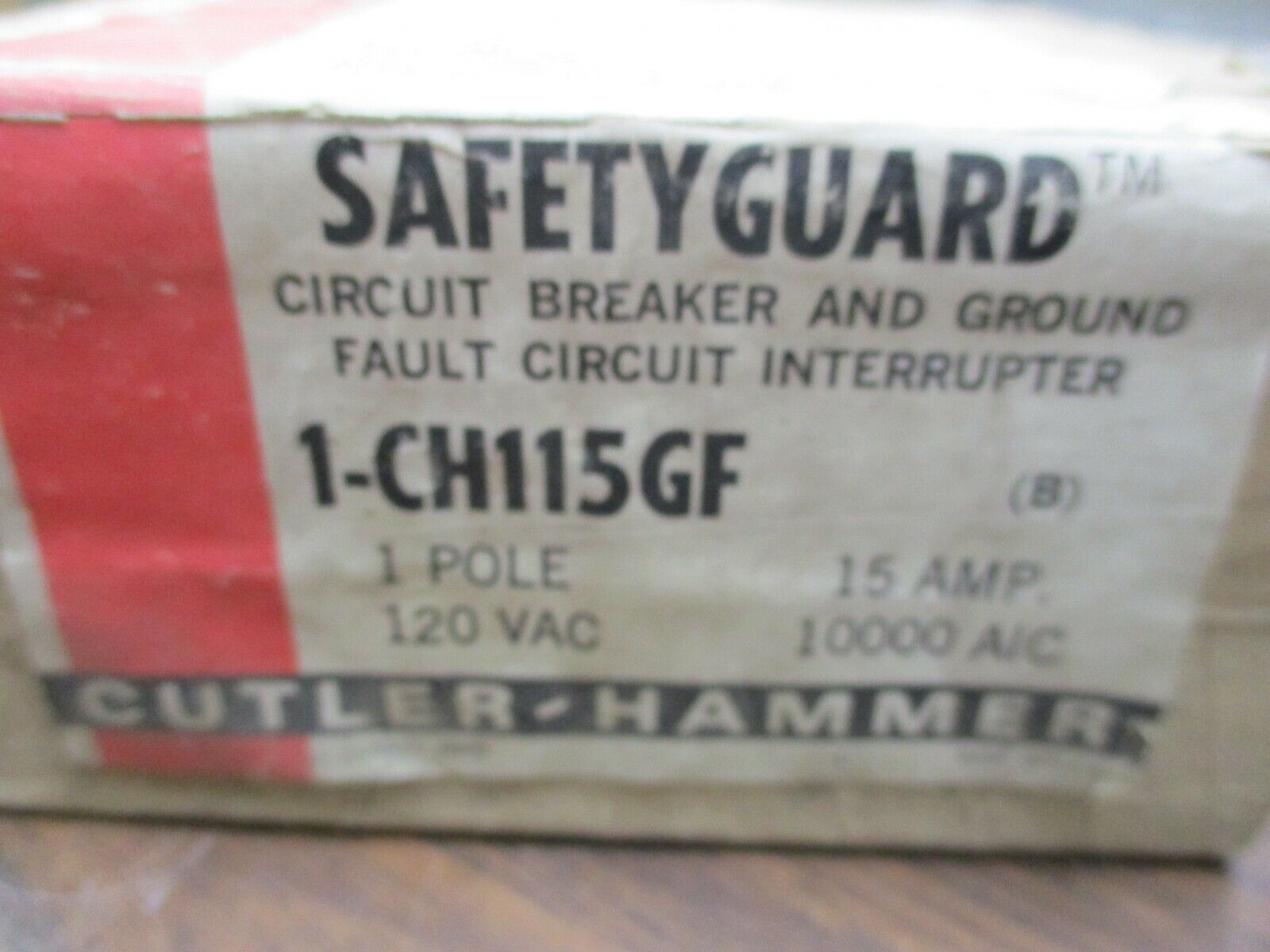 Cutler-Hammer Circuit Breaker CH115GF 15A 120V 1P New Surplus