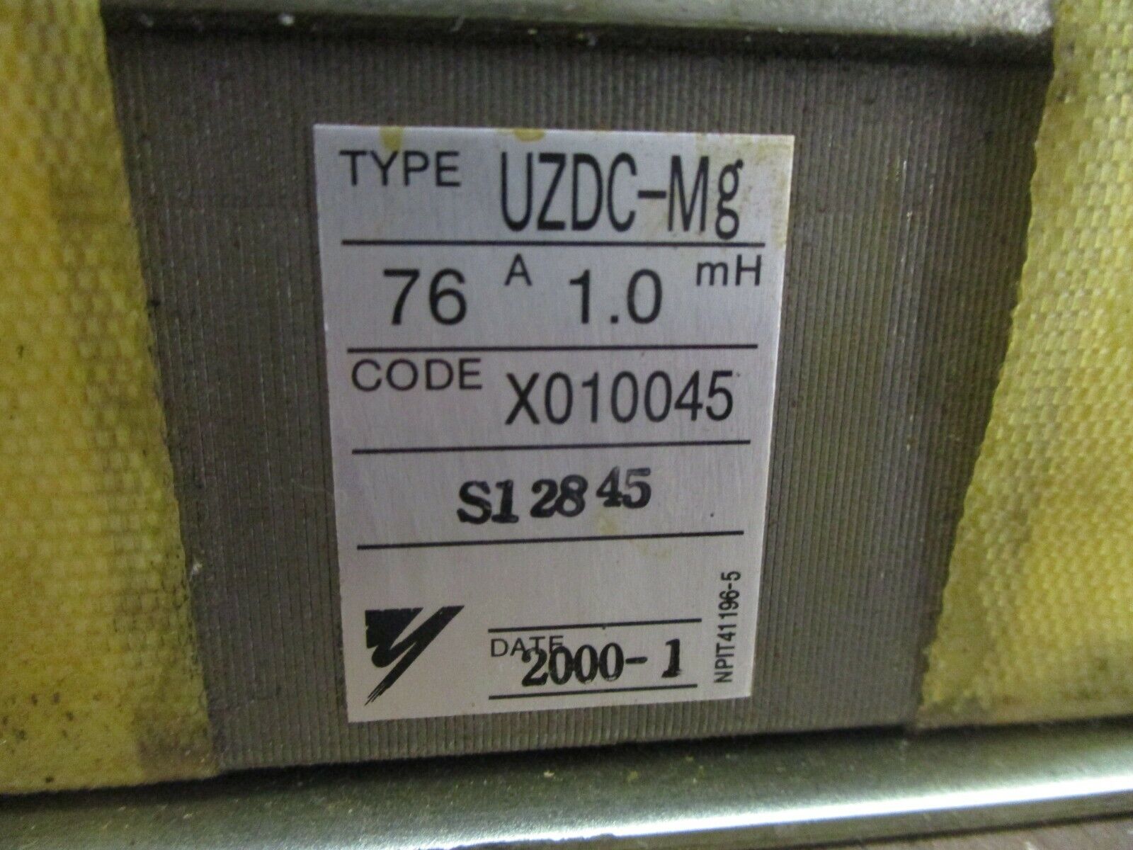 Yaskawa Line Reactor UZDC-Mg 76A 1.0mH Used