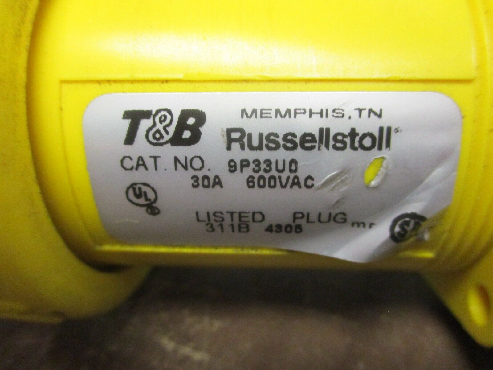 Thomas & Betts Russellstoll Plug 9P33U0 30A 600VAC Used