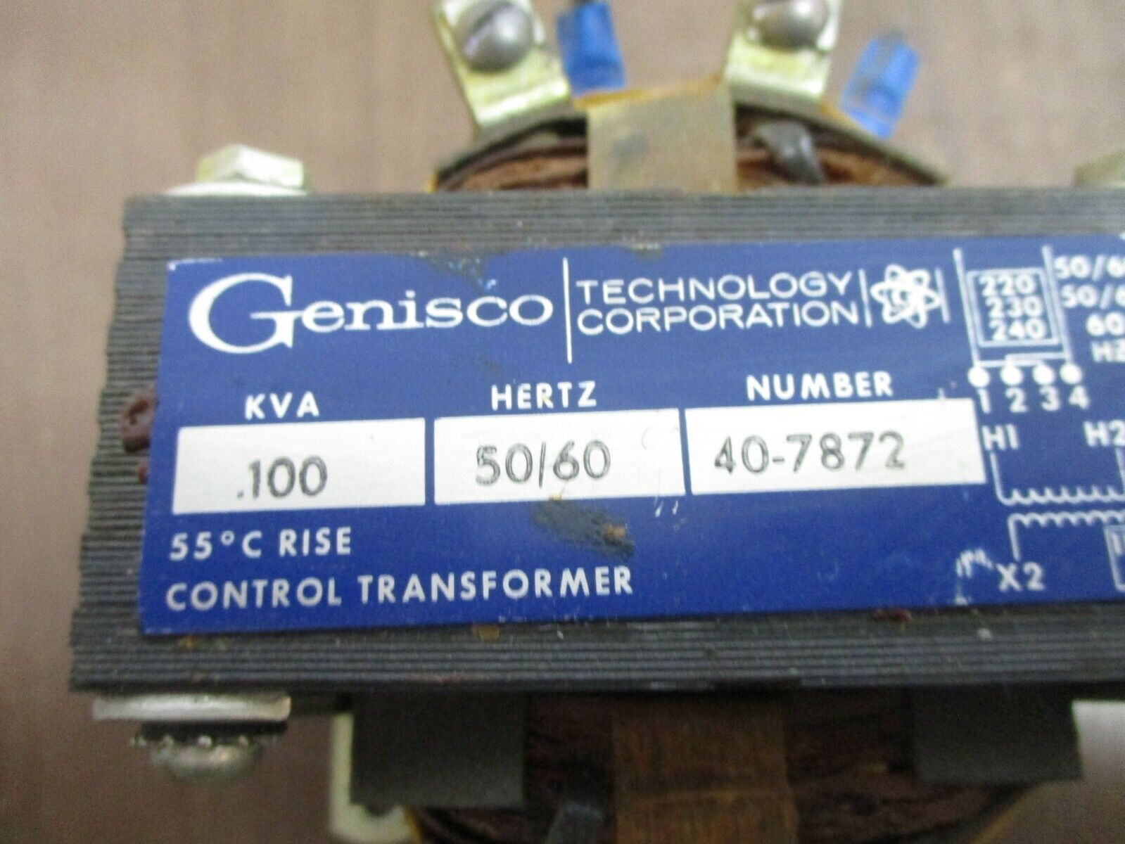 Genisco Control Transformer 40-7872 0.100kVA Pri: 240/480V Sec: 120V 50/60Hz