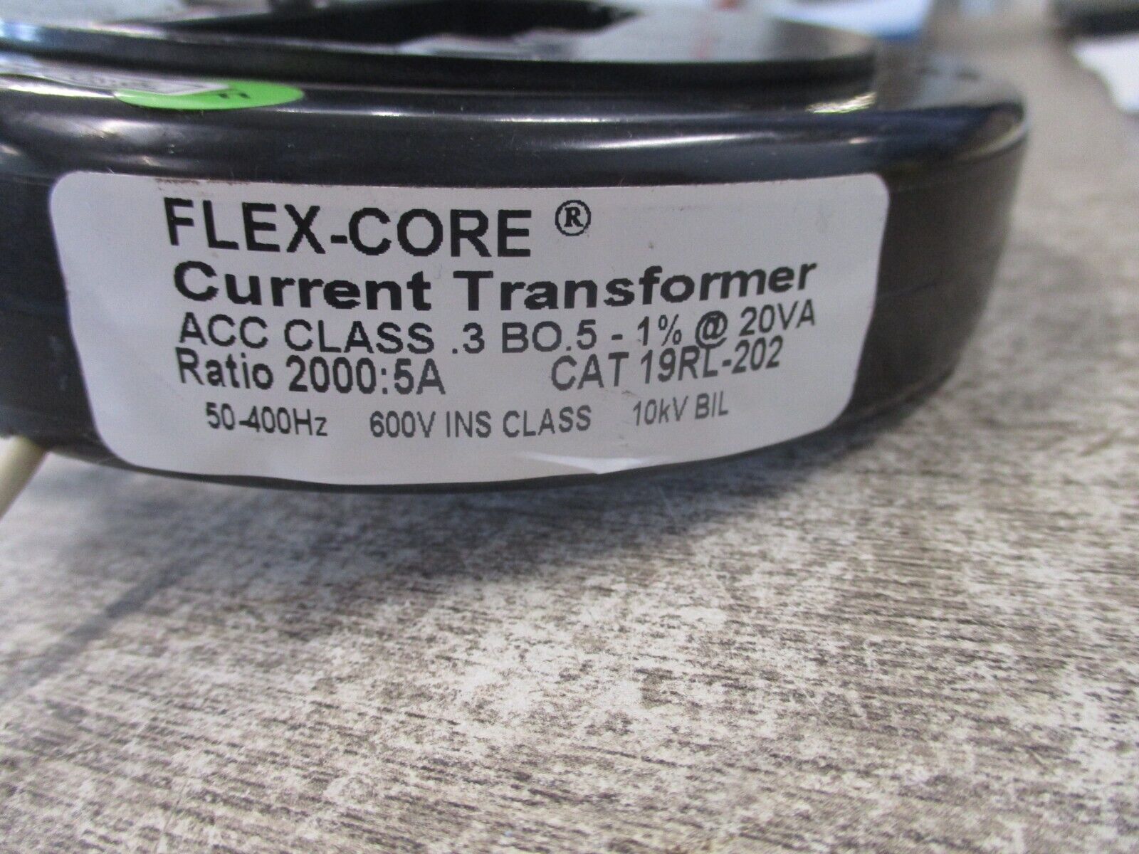 Flex-Core Current Transformer 19RL-202 Ratio 2000:5A 600V 50-400Hz 10kV BIL