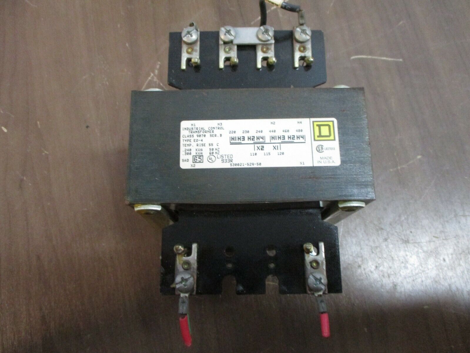 Square D Control Transformer 9070 E0-4 Ser. B 0.300kVA Pri: 240/480V Sec: 120V