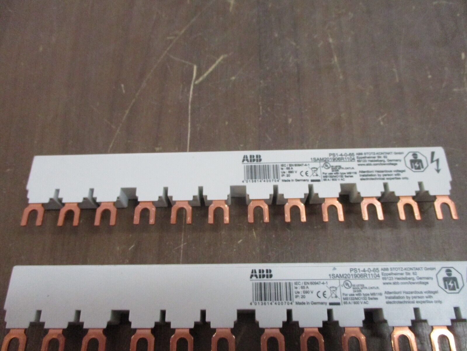 ABB Busbar PS1-4-0-65 65A 600V *Lot of 2* Used