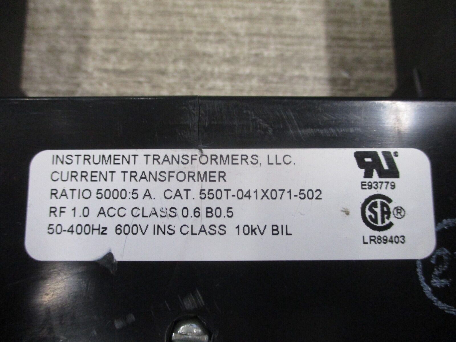 Instrument Transformers Current Transformer 550T-041X071-502 Ratio 5000:5A 600V