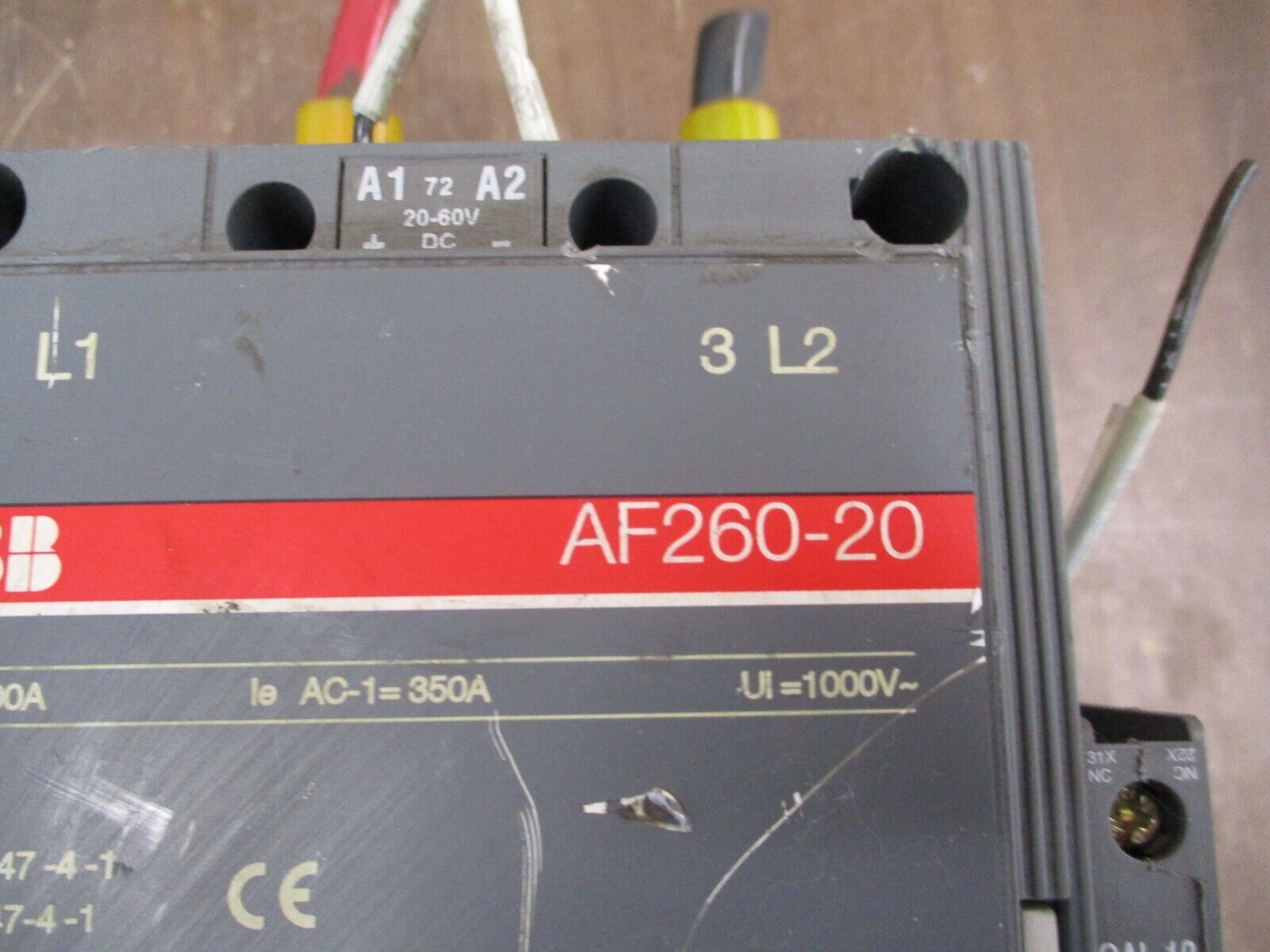 ABB Contactor AF260-20 20-60VDC Coil 350A 600V *Chipped* Used