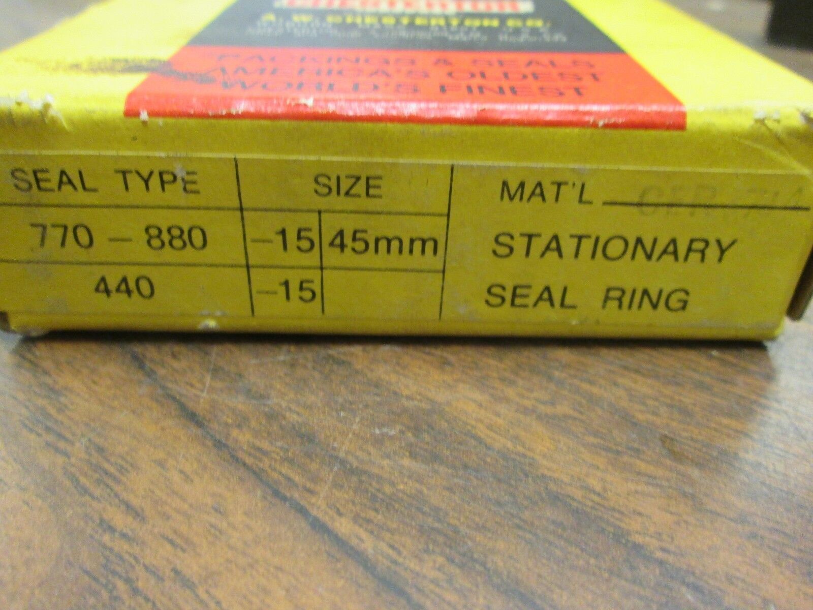 Chesterton Stationary Seal Ring CER 714 Seal: -15 45mm New Surplus