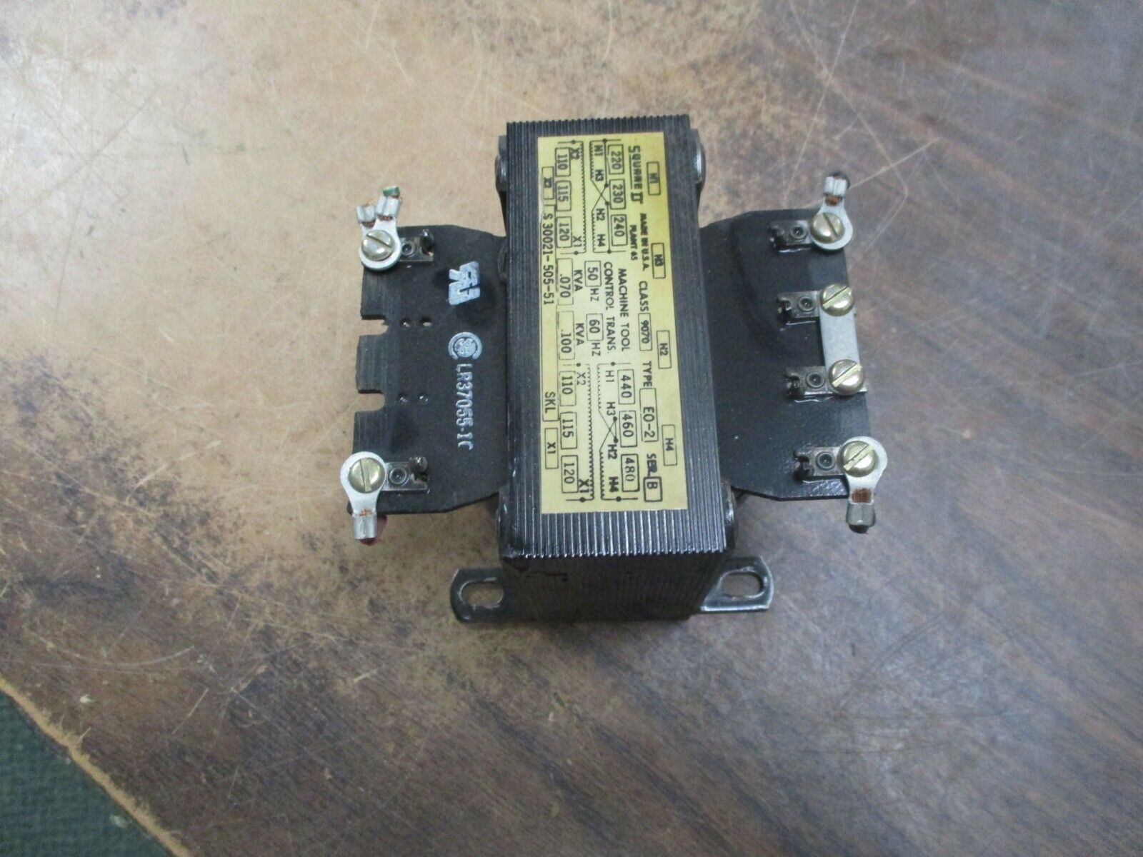 Square D Control Transformer 9070 E0-2 Ser. B 0.100KVA Pri: 240/480V Sec: 120V