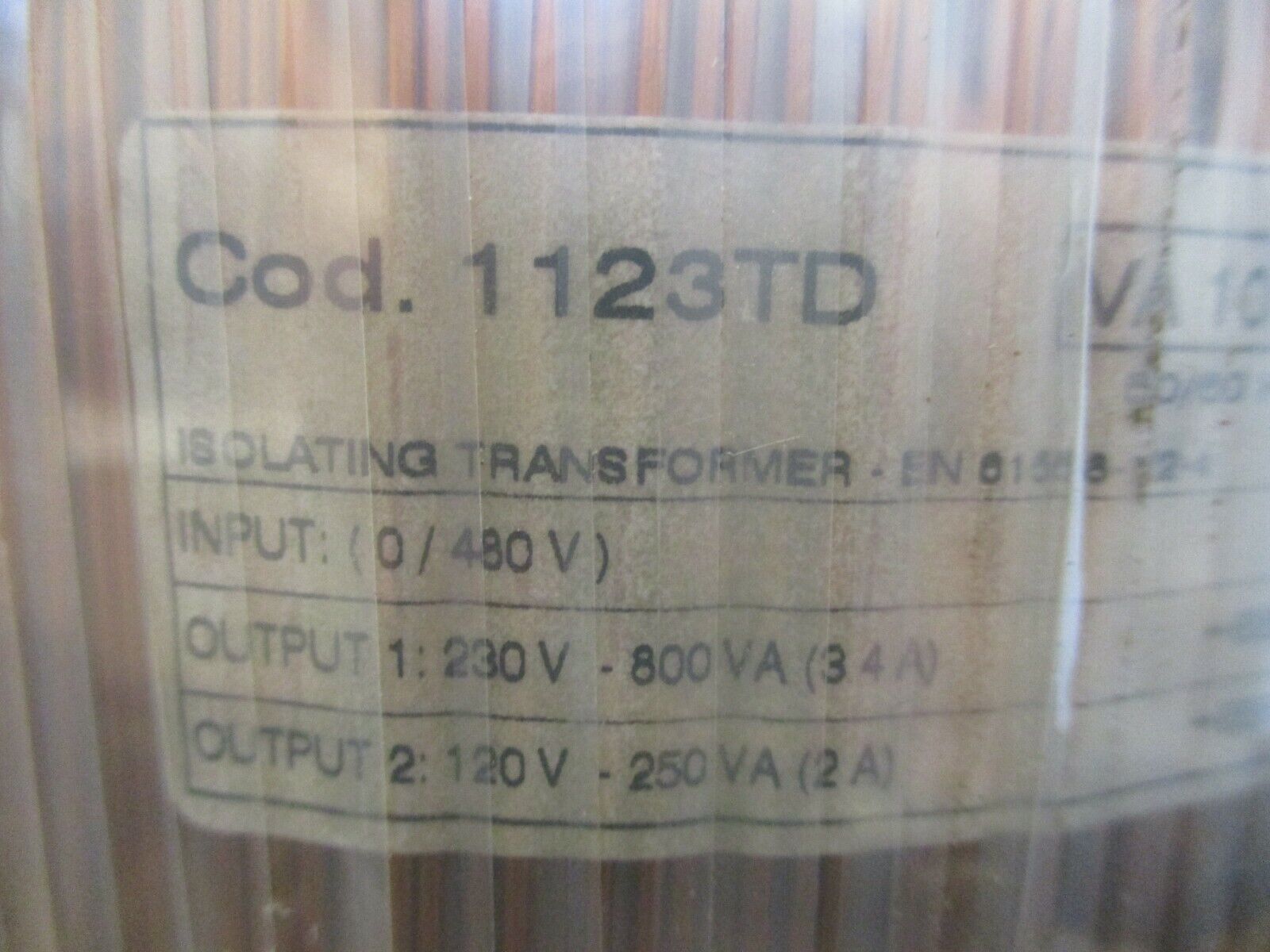 Optelec Isolating Transformer 1123TD 1050VA Pri: 480V Sec: 120/230V 50/60Hz Used