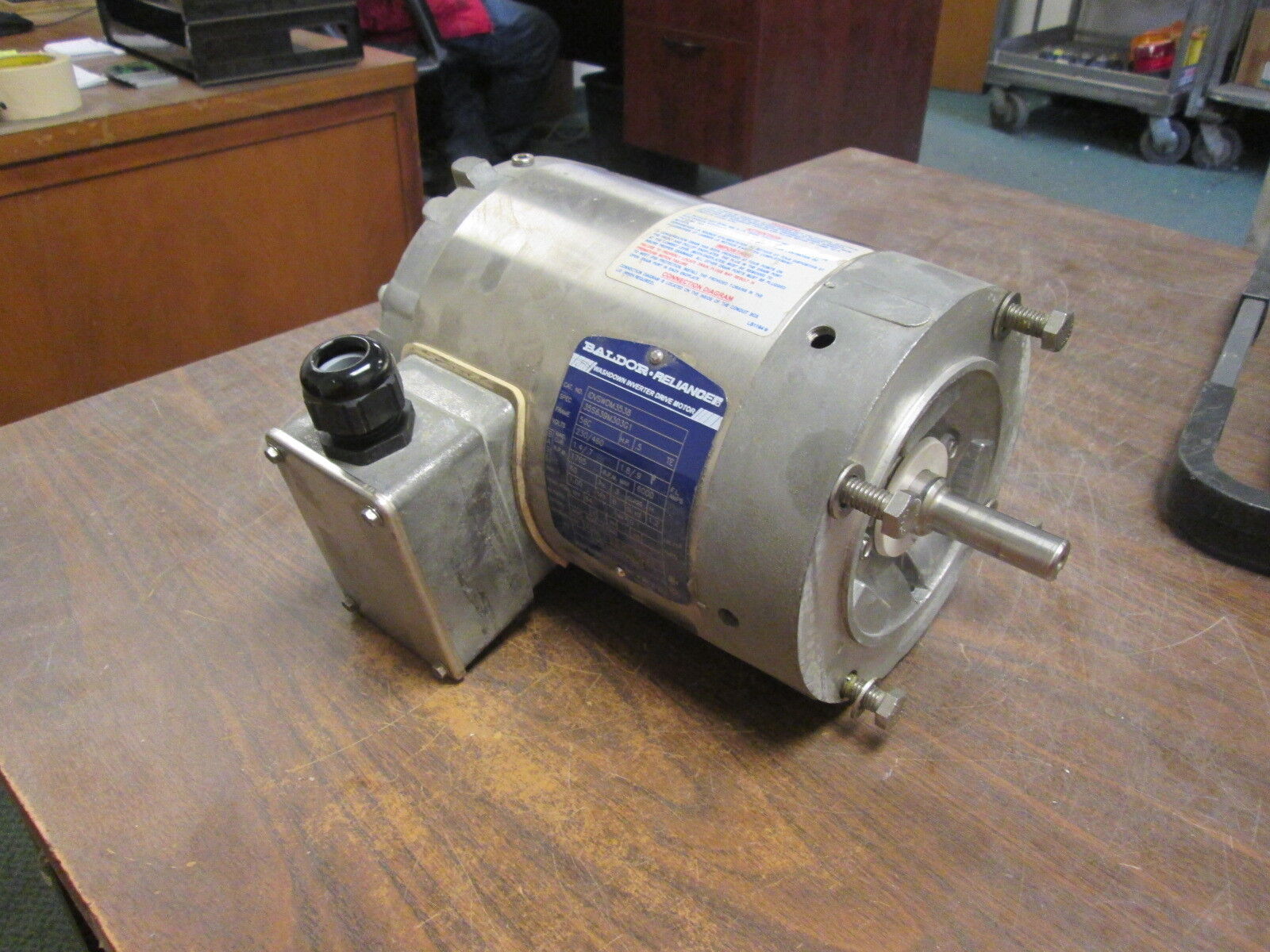 Baldor Stainless Steel Washdown Motor IDVSWDM3538 .5HP 1800RPM FR:56C 230/460V