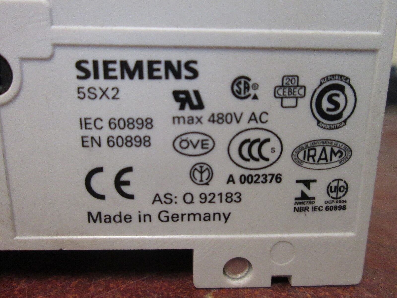 Siemens Circuit Breaker 5SX23-C0.5 0.5A 400VAC 3P Used