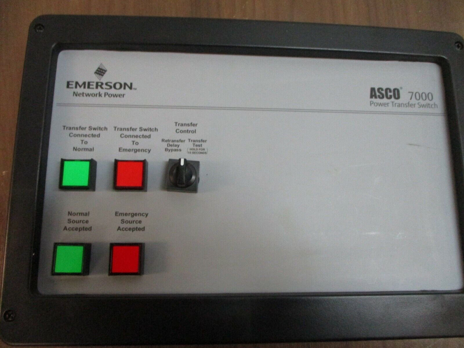 Emerson Asco 7000 Transfer Panel Front Panel Used