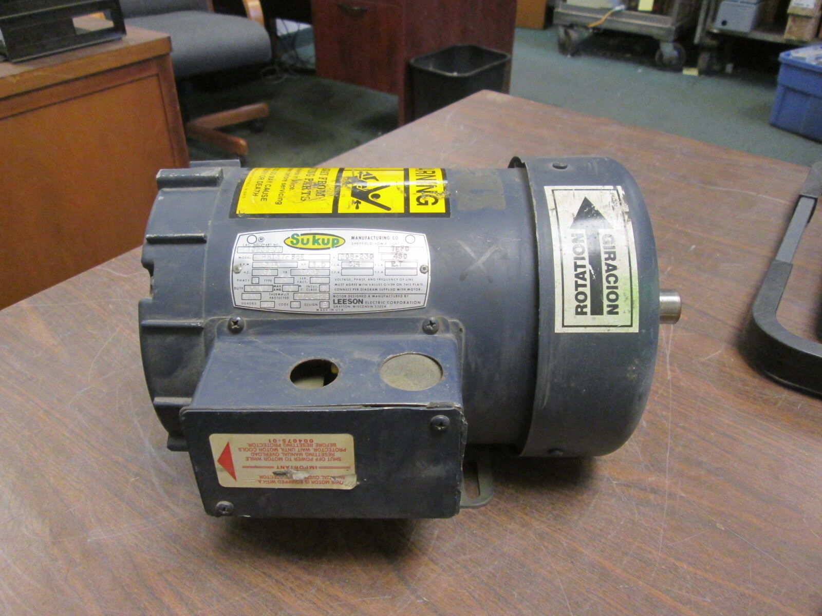 Sukup P6T17FB6E AC Motor 110235.00 1.5HP 1725RPM FR:F56Z ENCL:TEFC Used