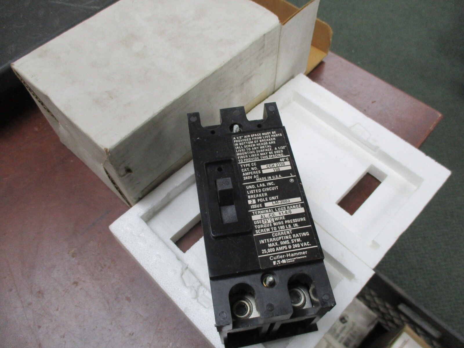 Eaton Type CC Circuit Breaker CCH 2150 150A 240V 2P New Surplus