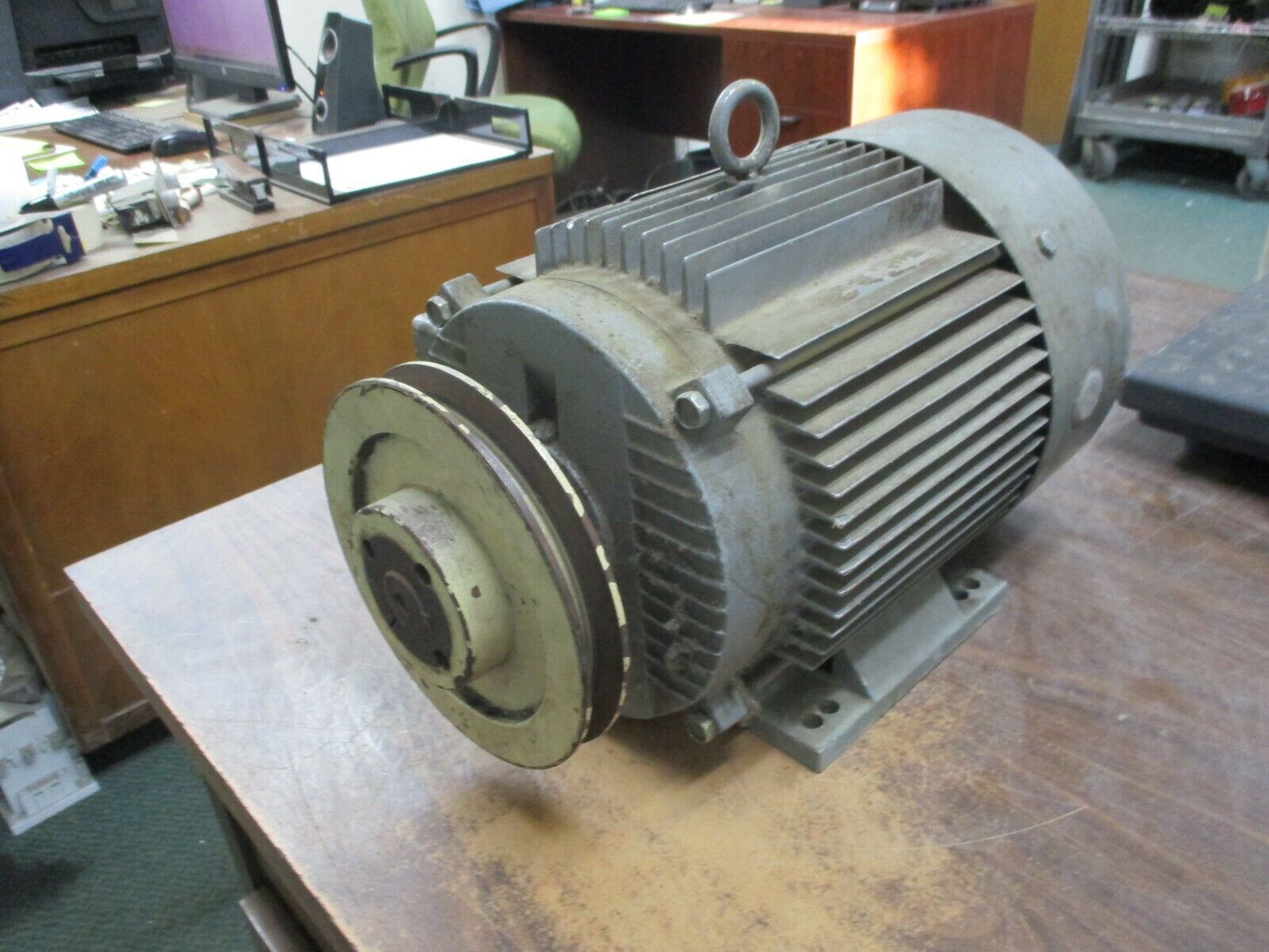 GE AC Motor 5K184BL220 5HP 1800RPM FR: 184T 230/460V 14.2/7.1A 3Ph Used