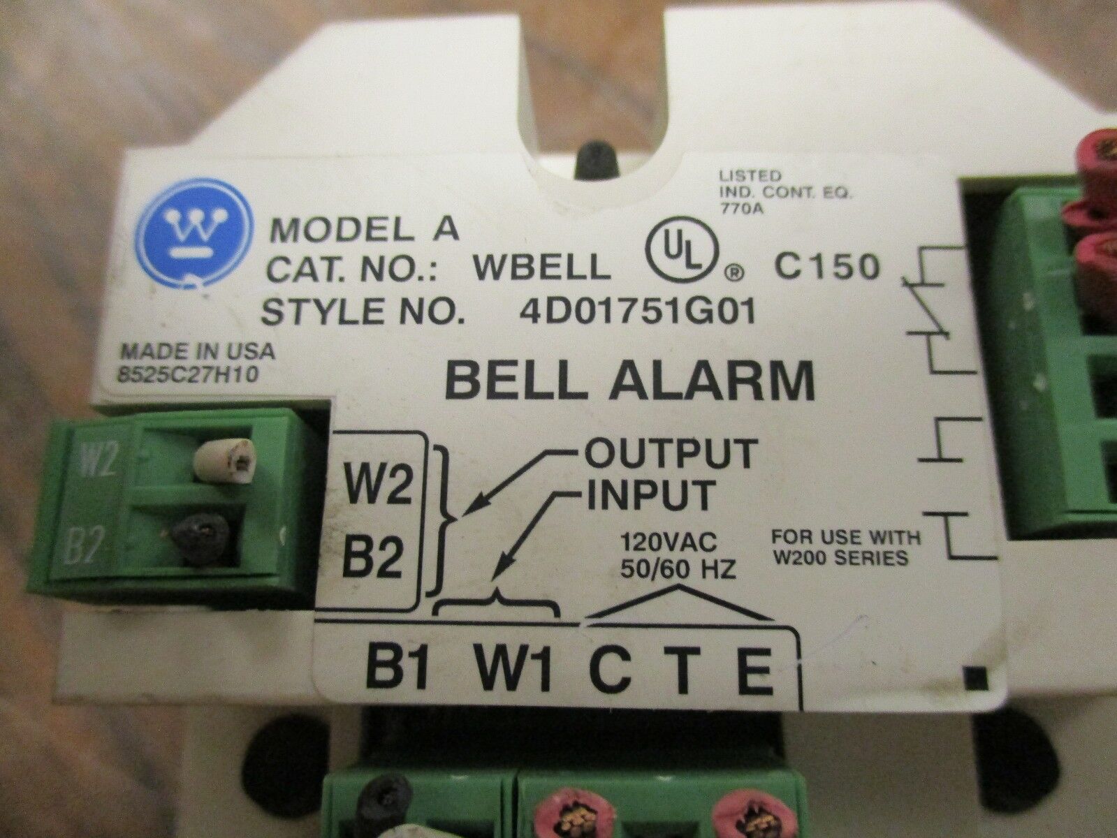 Westinghouse Bell Alarm 4D01751G01 Rev. 3 120V 50/60Hz *Chipped Side* Used