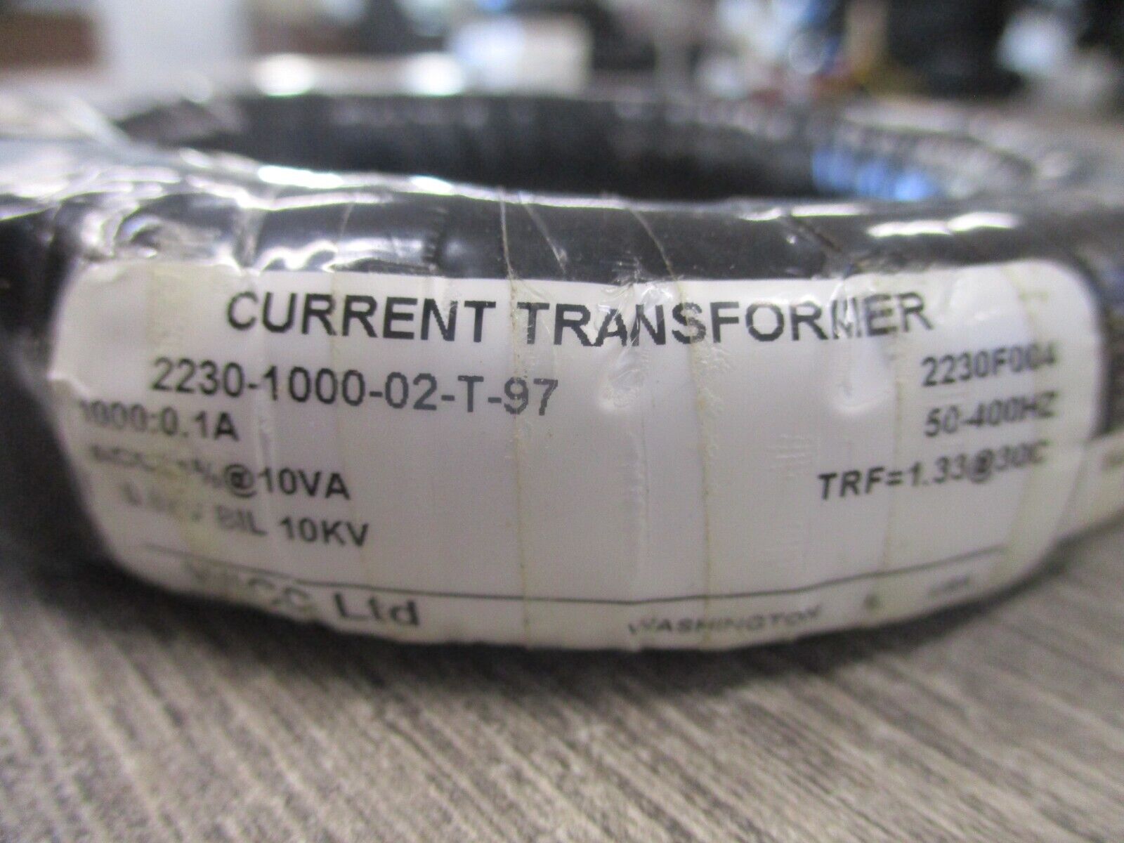 WICC Current Transformer 2230-1000-02-T-97 Ratio 1000:0.1A 600V 50-400Hz Used