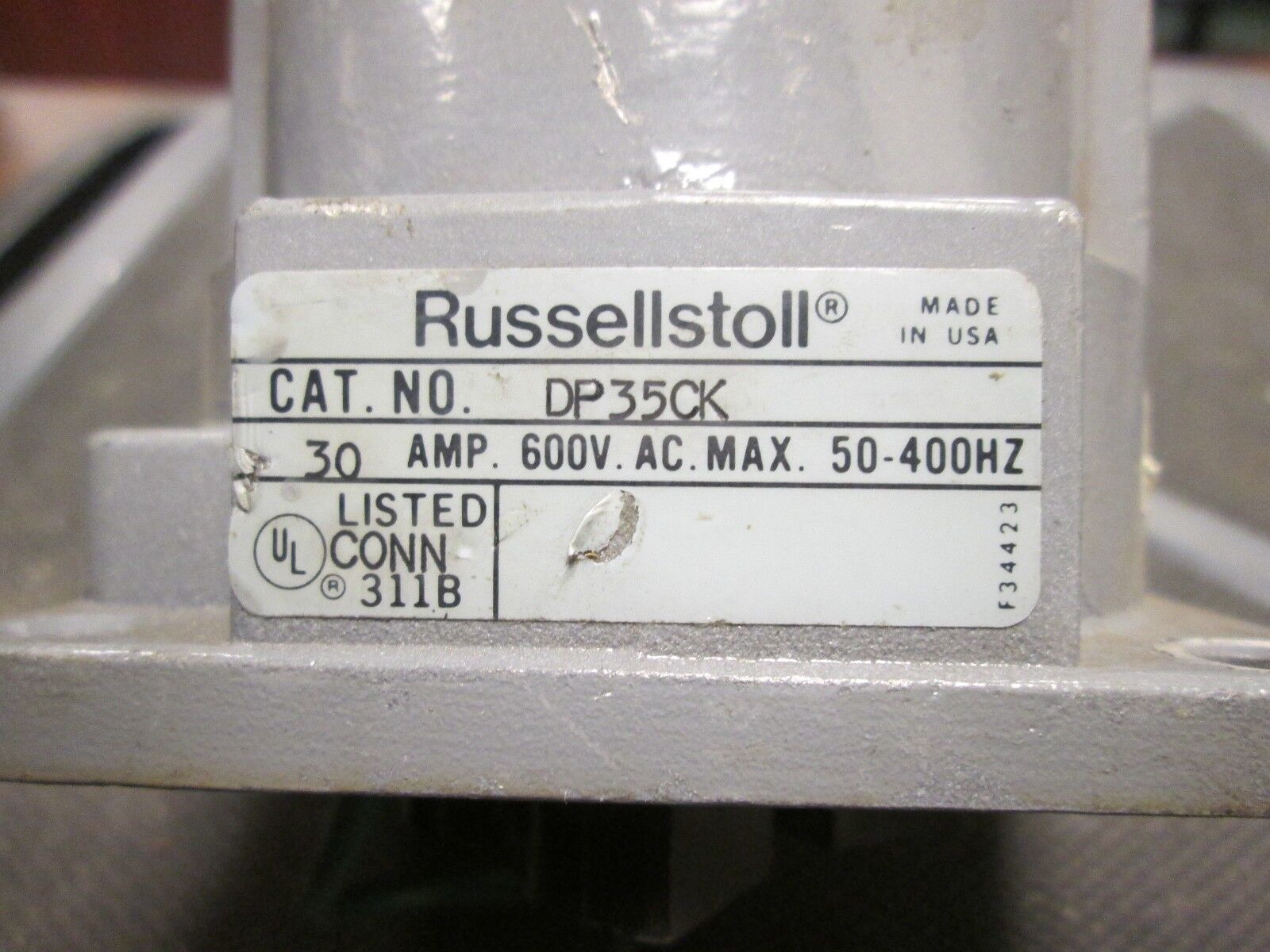 RussellStoll  Receptacle  DP35CK  30A  600V  50-400Hz