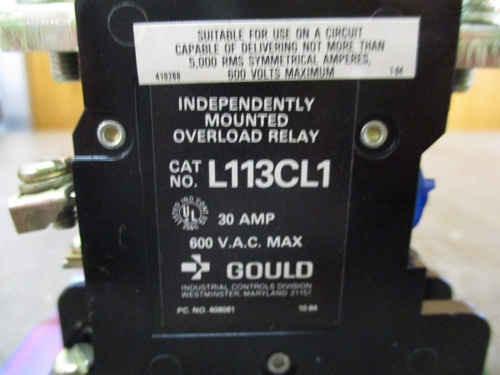 Gould Overload Relay L113CL1 600V New Surplus