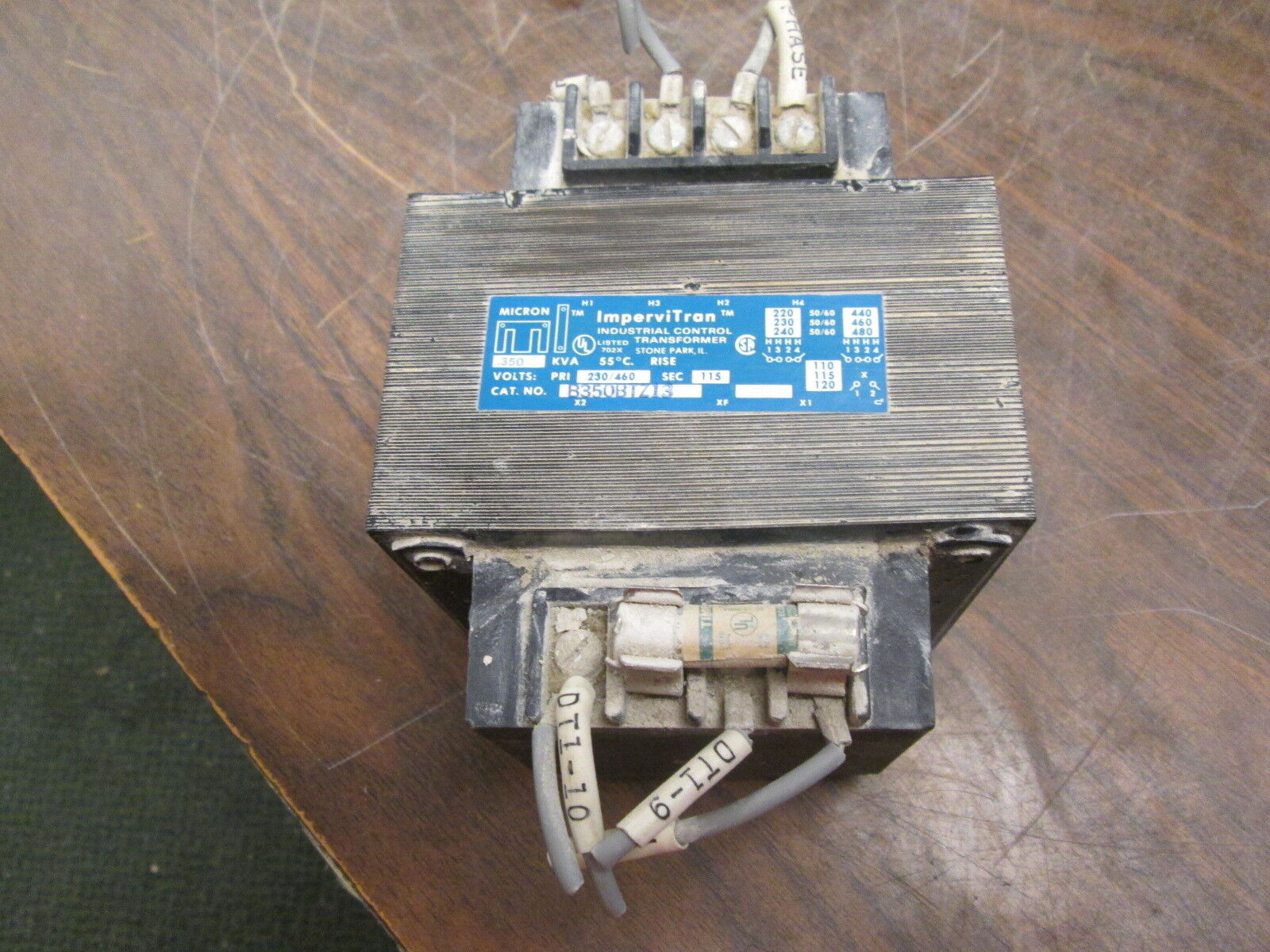 Micron Impervitran Control Transformer B350BTZ13 Pri:230/460V Sec:115V 50/60Hz