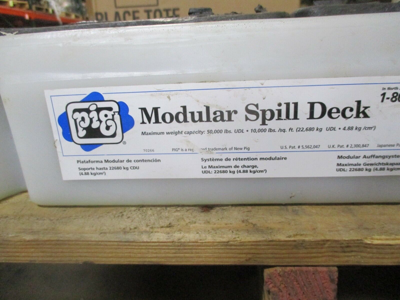 Pig Modular Spill Deck PAK466 Size: 54.5x54.5x4.25" 55000lbs 35Gal Sump. Used