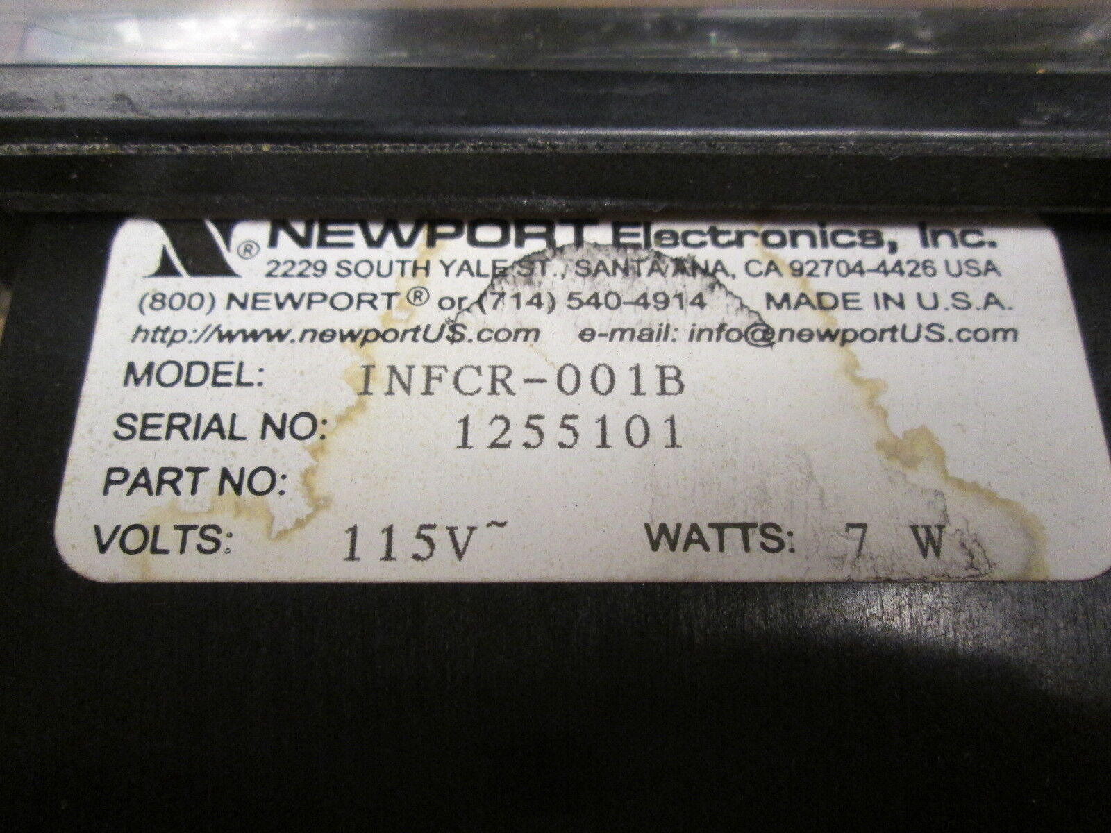 Newport Temp Controller INFCR-001B 115V 7W Used