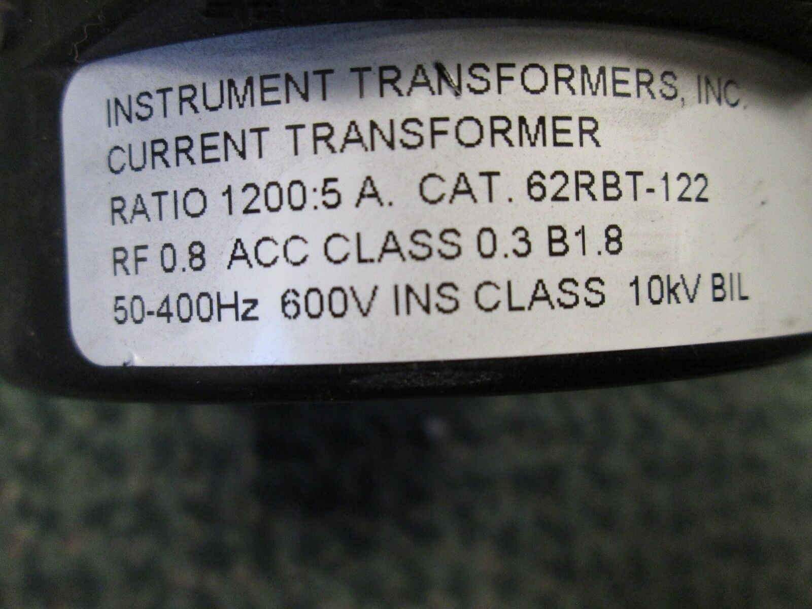 Instrument Transformers Current Transformer 62RBT-122 1200:5A 600V 50-400Hz