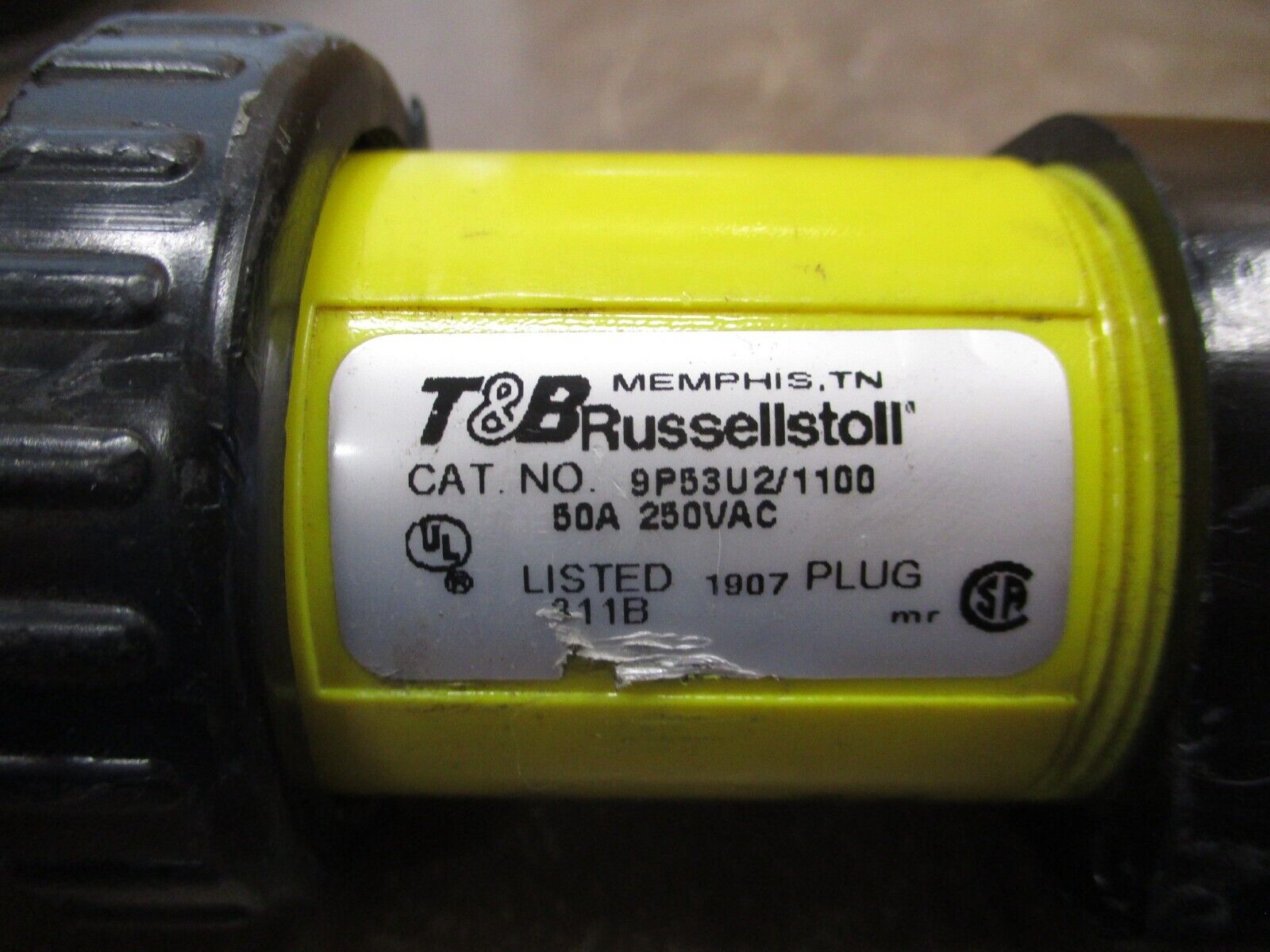 Thomas & Betts Russellstoll Plug 9P53U2/1100 50A 250V *Cracked* Used