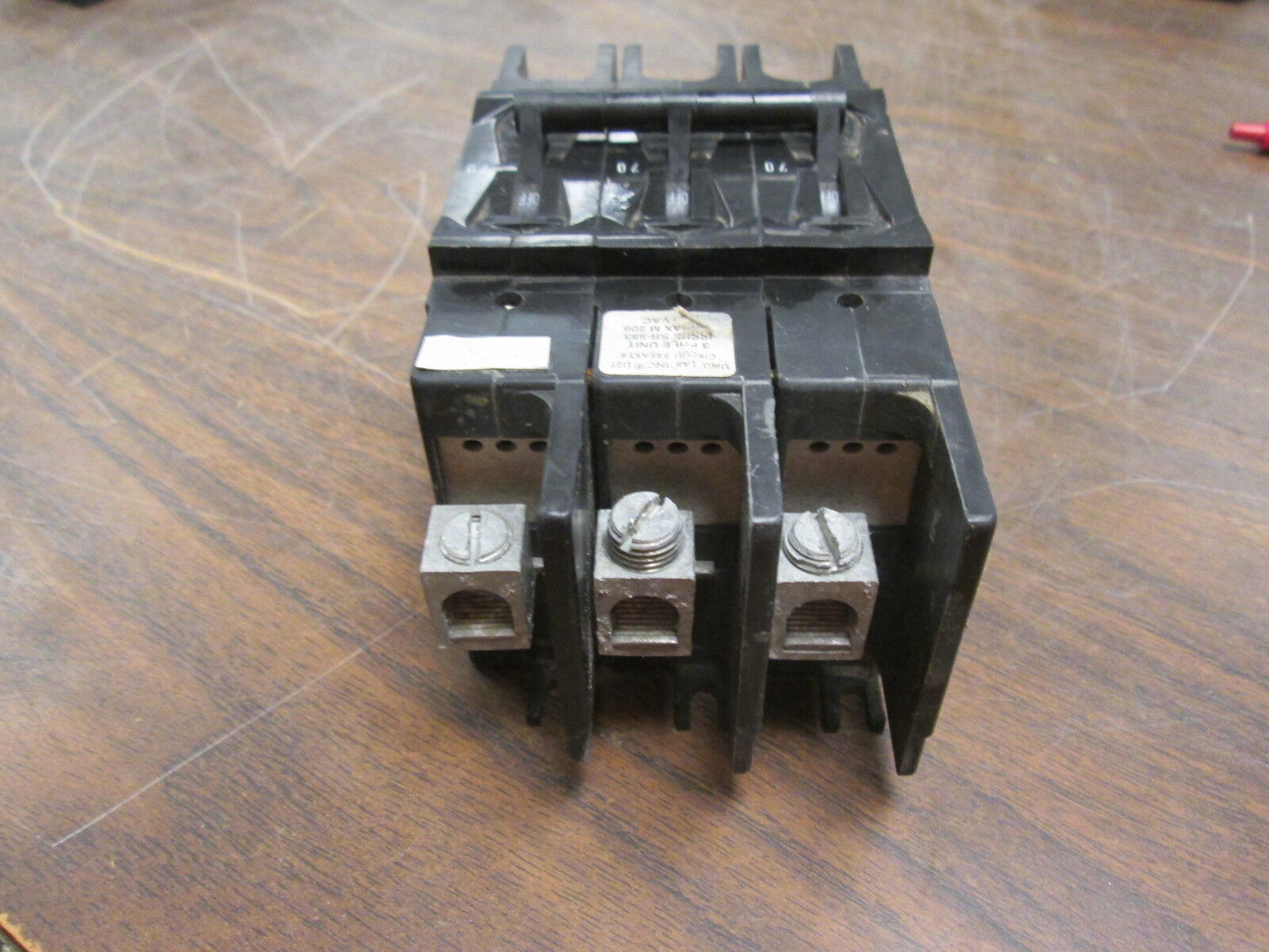 Airpax Circuit Breaker 209-3-1-63F-4-2-70 70A 240V 3P Used