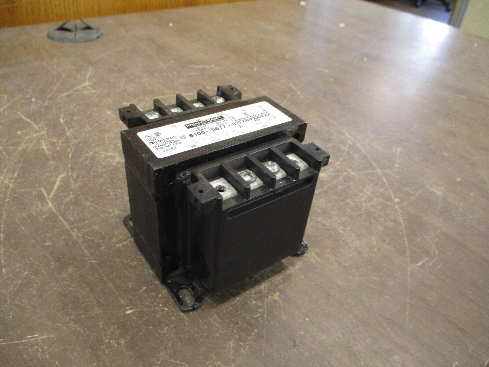 Micron ImperviTRAN Control Transformer B100-0677-3 100VA Pri: 208/277V Sec: 120V