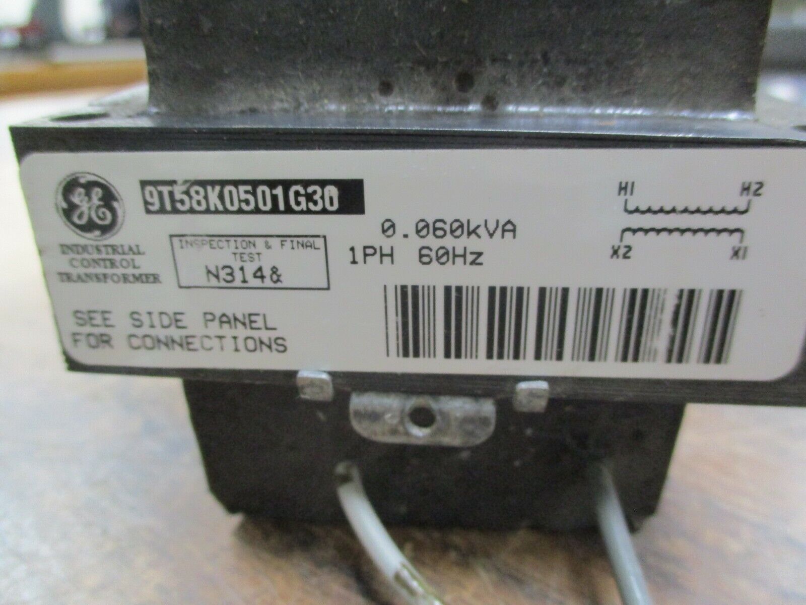 GE Type IP Control Transformer 9T58K0501G30 0.060KVA Pri:480V Sec:120V 60Hz Used