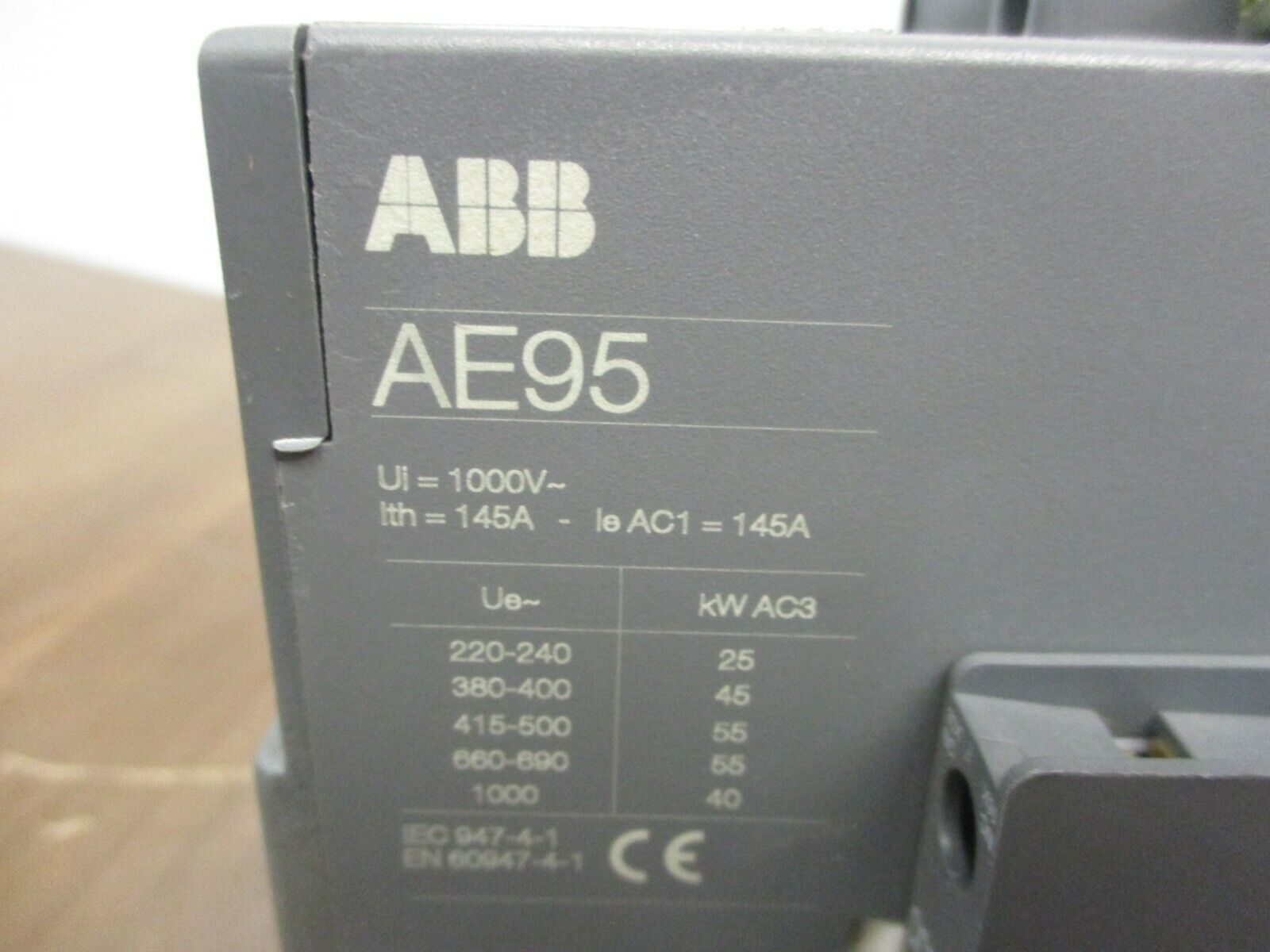 ABB Contactor AE95-30 48VDC Coil 125A 600V w/ (2) Aux Contacts Used