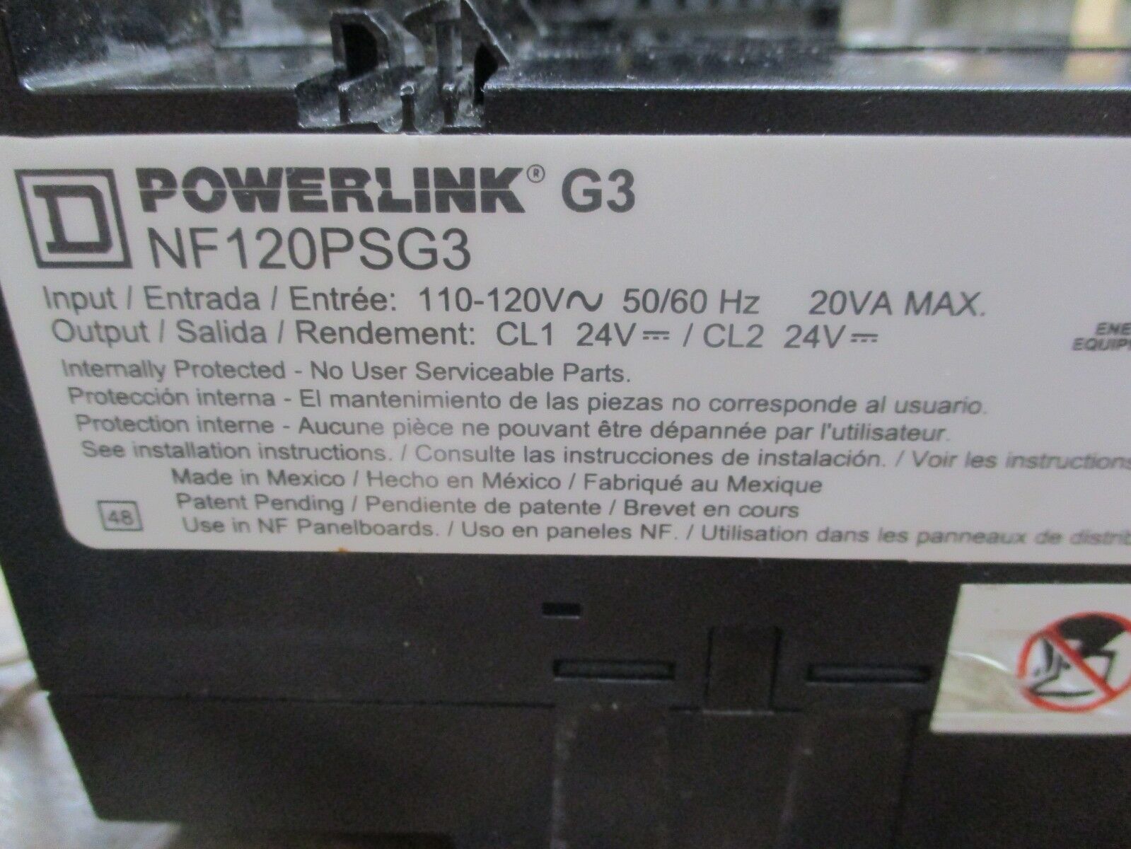 Square D Powerlink G3 Power Supply NF120PSG3 Used