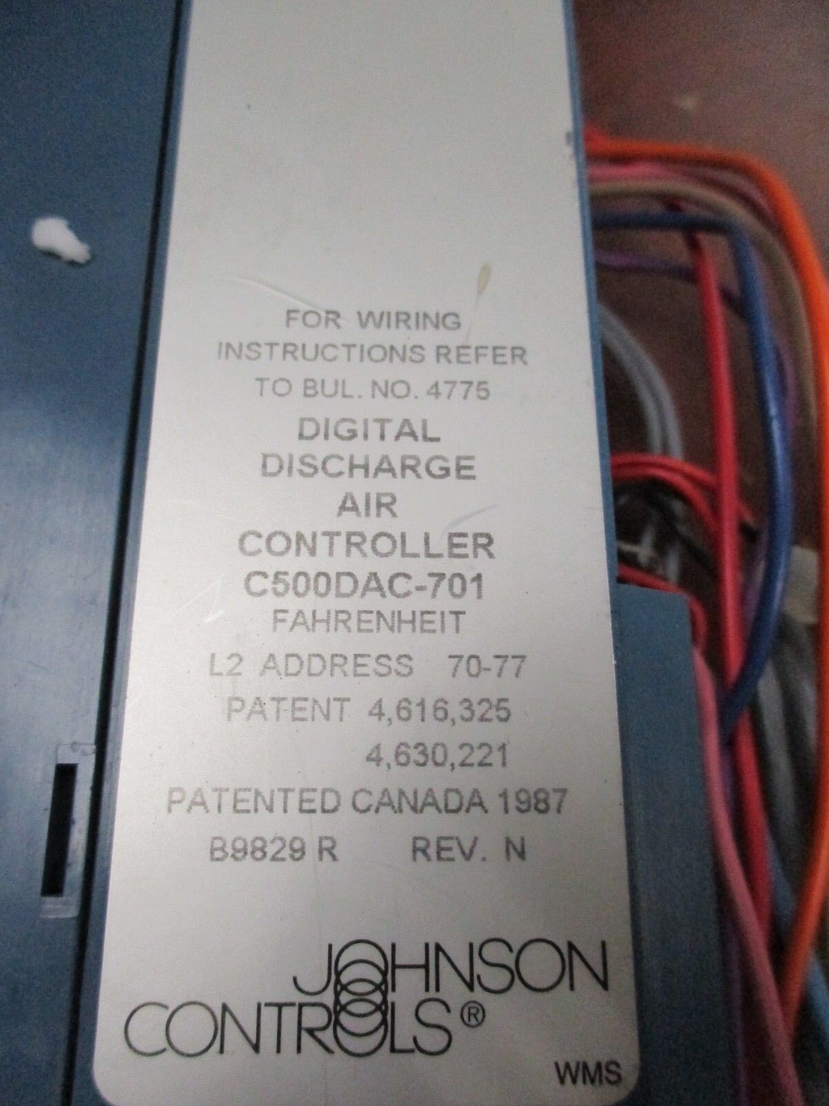 Johnson Controls Digital Discharge Air Controller C500DAC-701 Rev. N Used