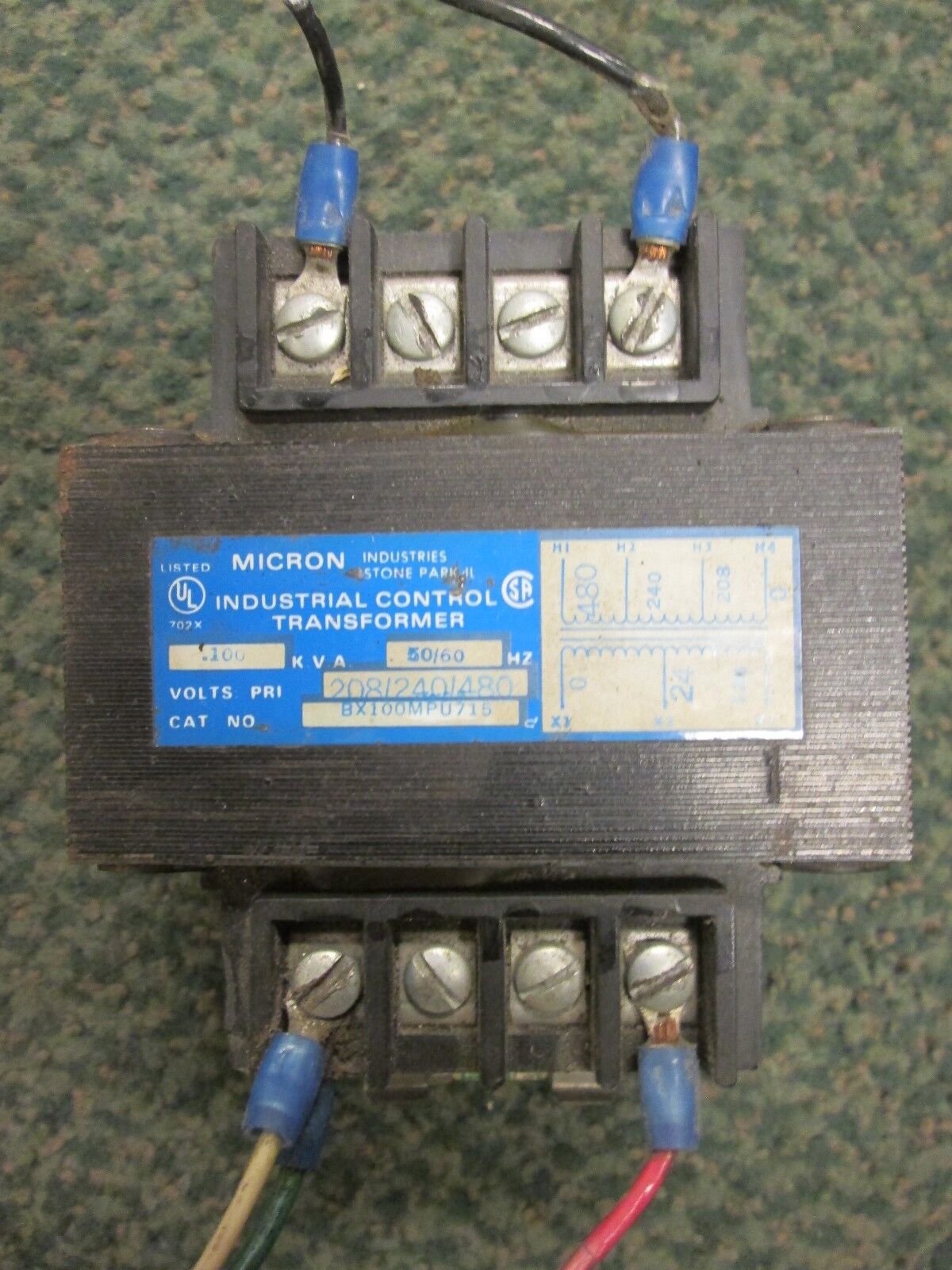 Micron Control Transformer BX100MPU715 .100KVA Used