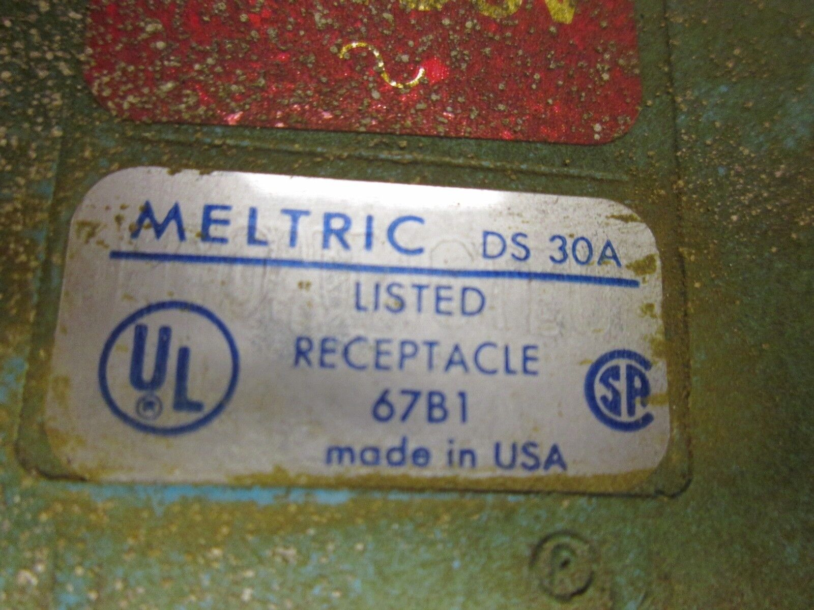 Meltric Receptacle w/ Base DS30A 30A 480V Used