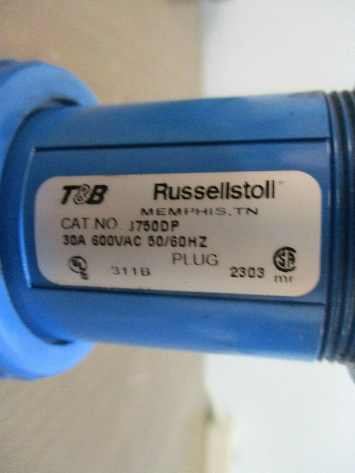 Thomas & Betts Russellstoll Plug 3750DP 30A 600V 50/60Hz Used