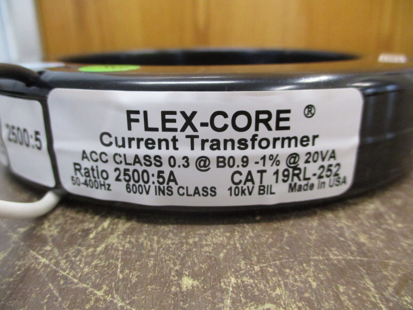 Flex-Core Current Transformer 19RL-252 Ratio 2500:5A 600V 50-400Hz 10kV BIL