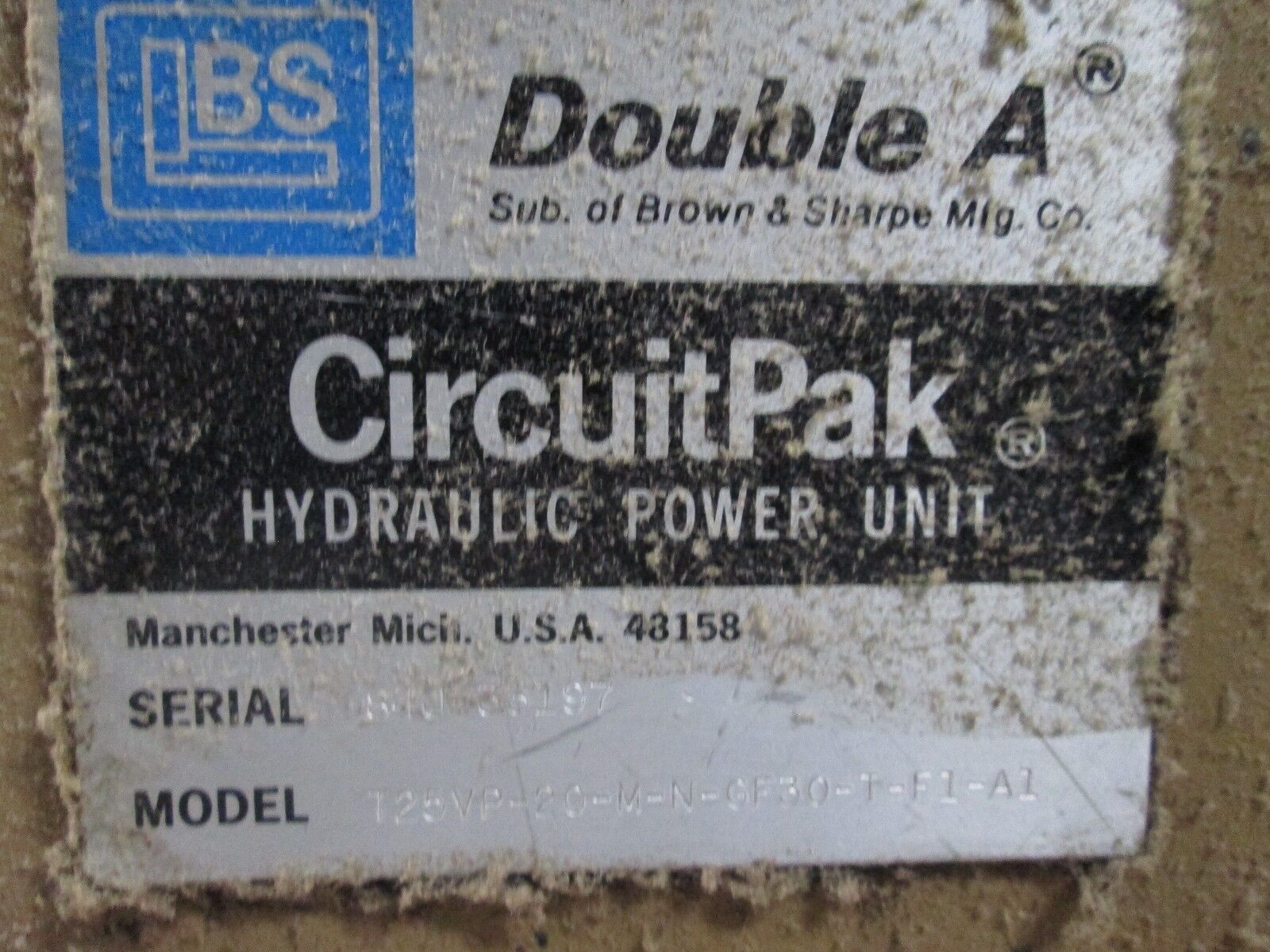 Double A CircuitPak Hydraulic Power Unit T25VP-20-M-N-GF30-T-F1-A1 5HP Motor