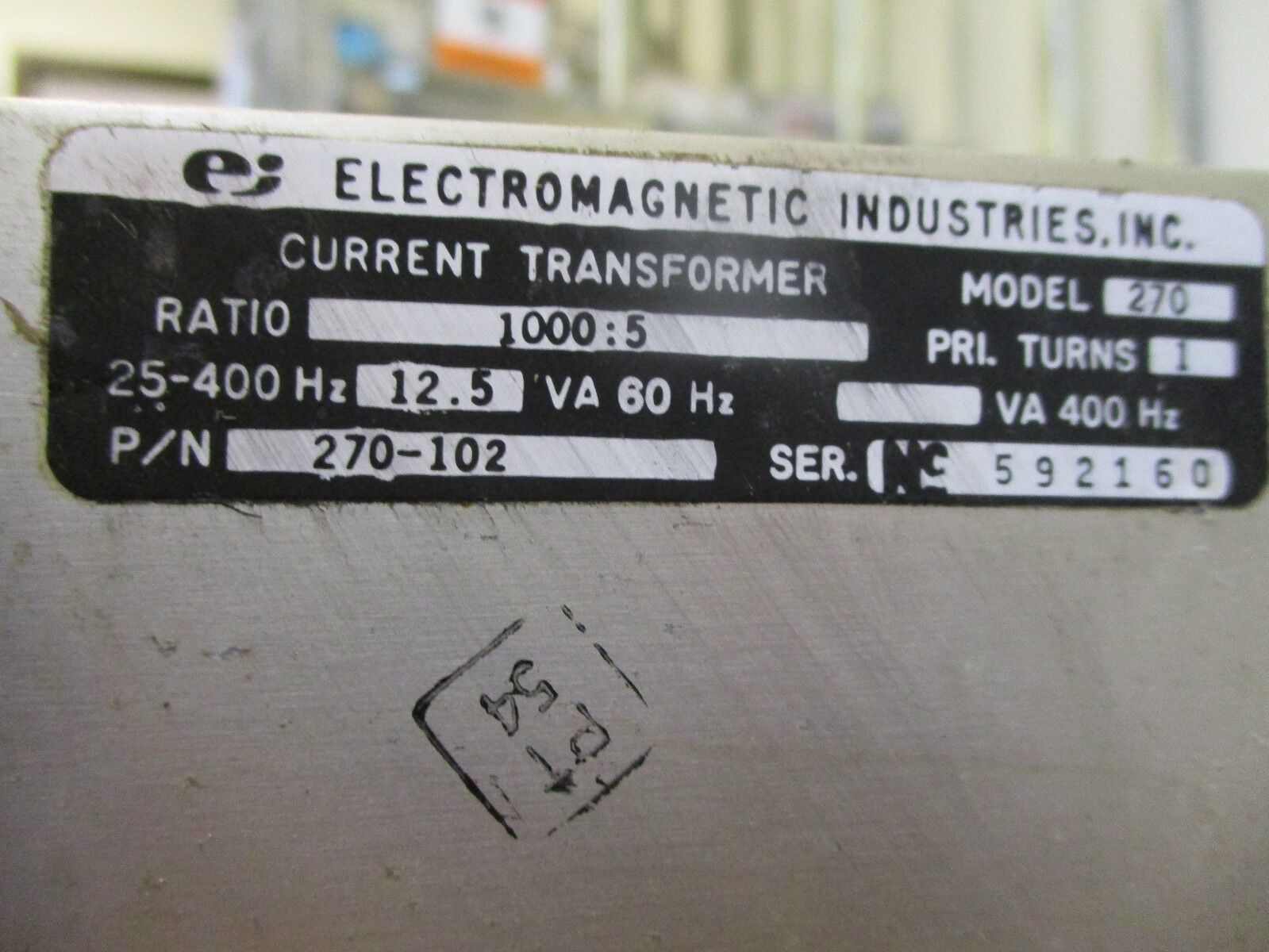 Square D Model 270 Current Transformer 270-102 Ratio 1000:5A