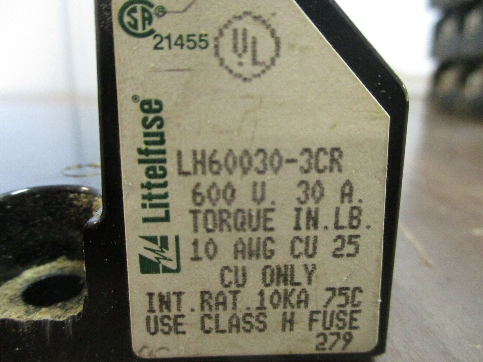 Littelfuse Fuse Holder LH60030-3CR 30A 600V 3P Used