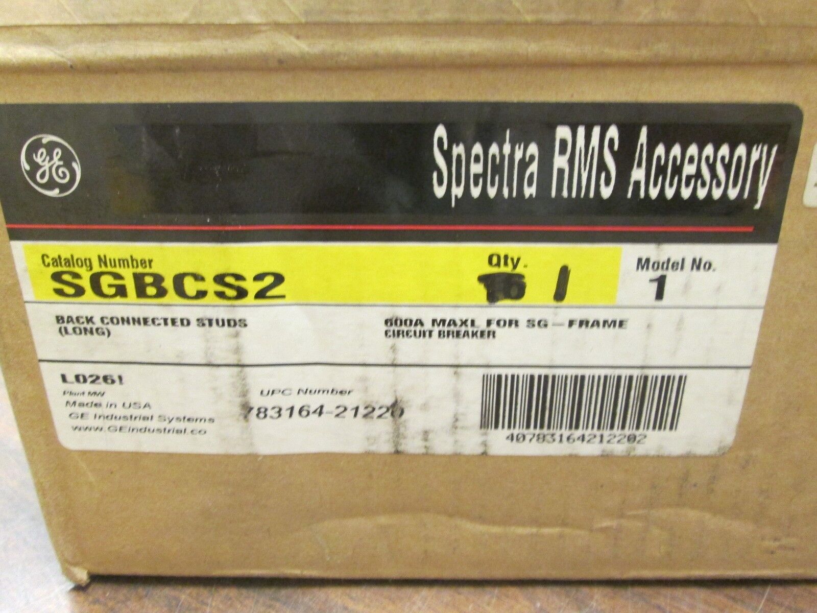 GE Back Connected Studs (Long) SGBCS2 600A For SG-Frame Circuit Breaker