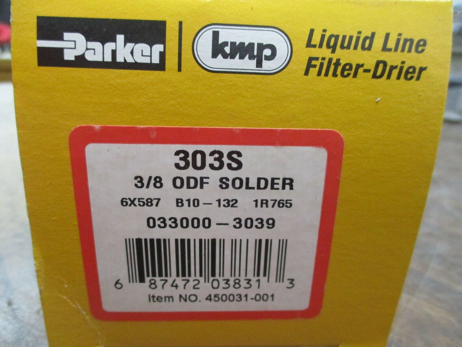 Parker Liquid Line Filter-Drier 303S 3/8" ODF Solder New Surplus