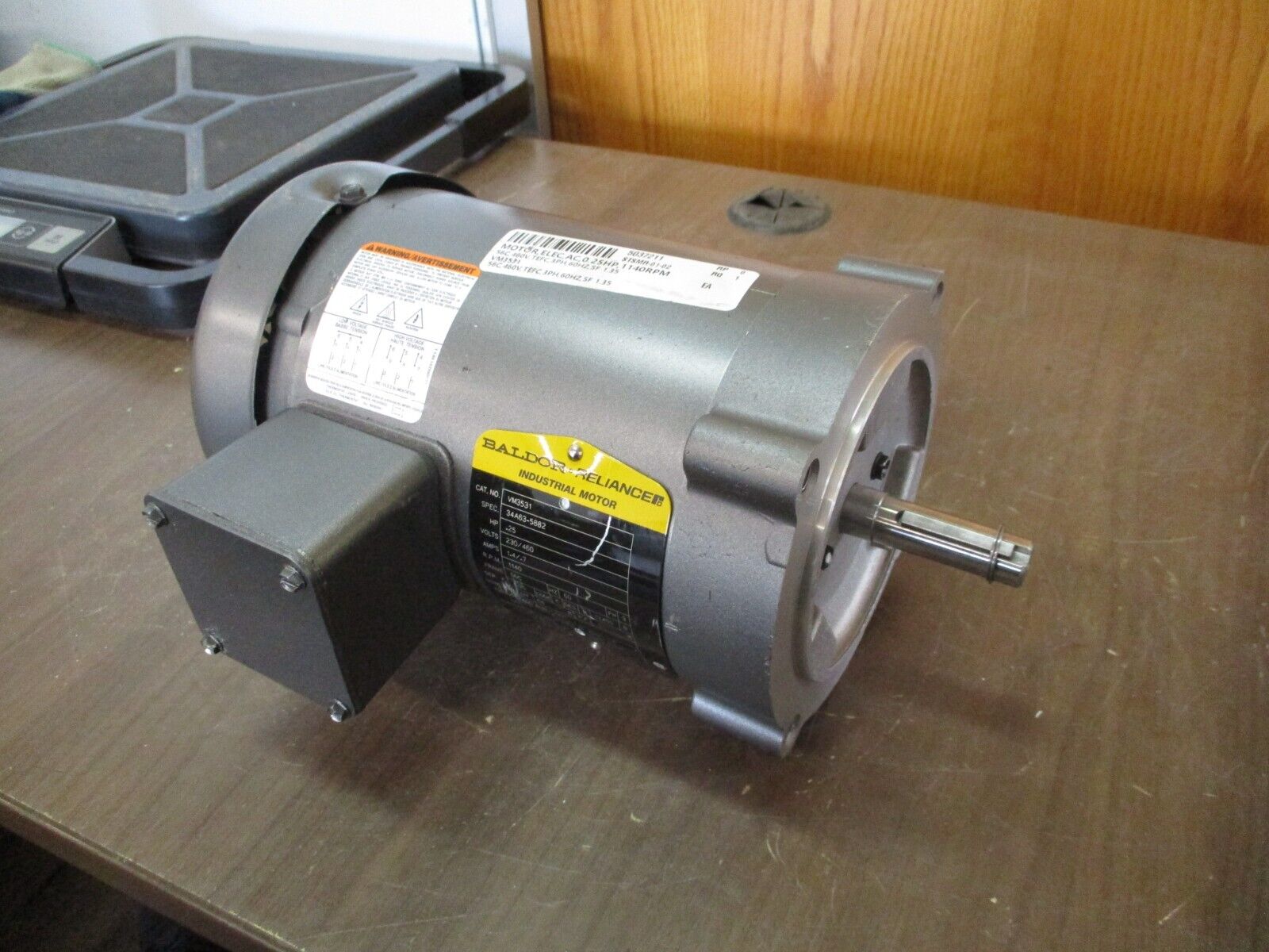 Baldor Motor VM3531 0.25HP 1200RPM 230/460V 1.4/0.7A 3Ph 60Hz *No Box*