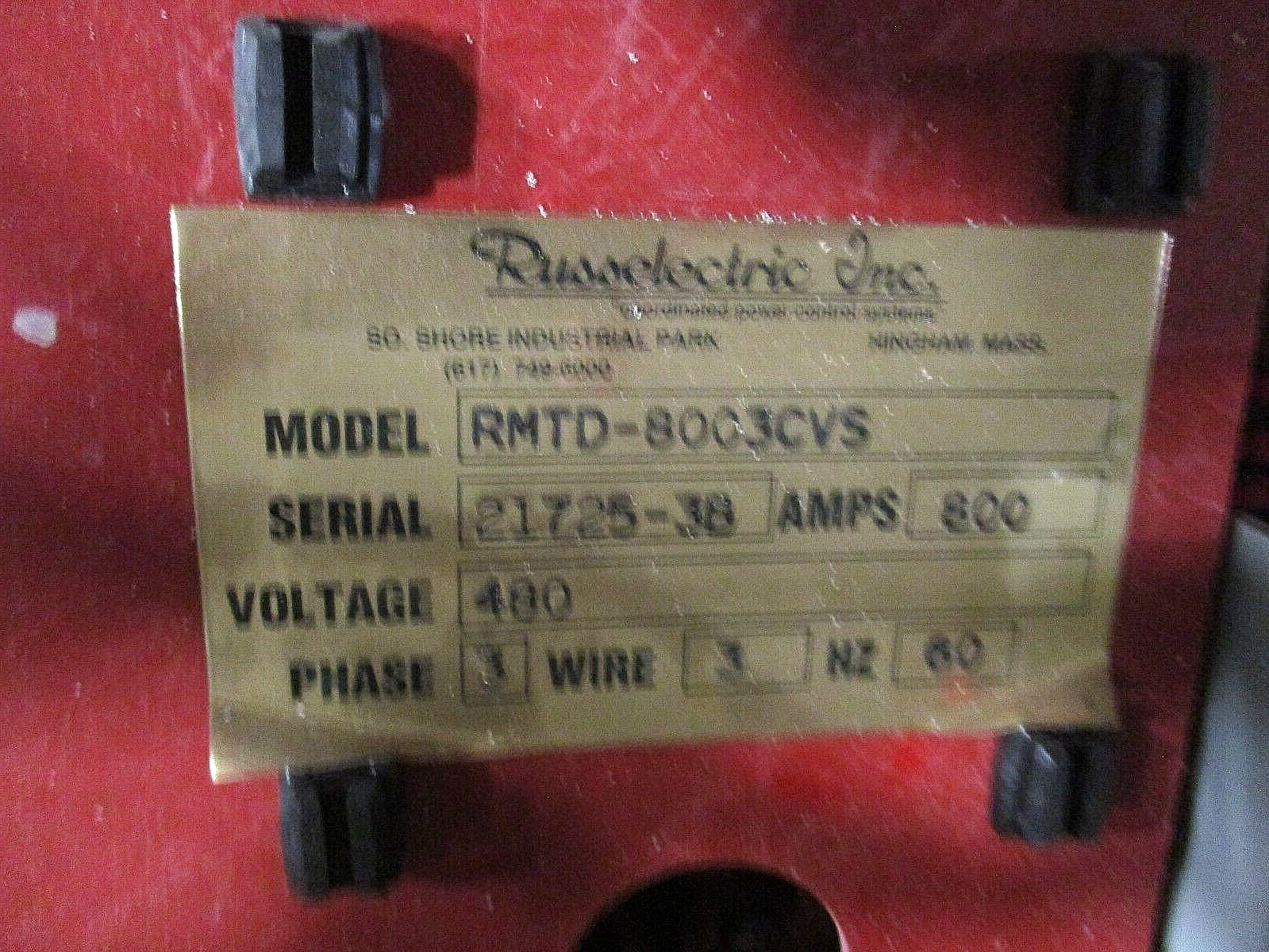 Russelectric Automatic Transfer Switch RMTD-8003CVS 800A 480V 3Ph 3W 60Hz Used