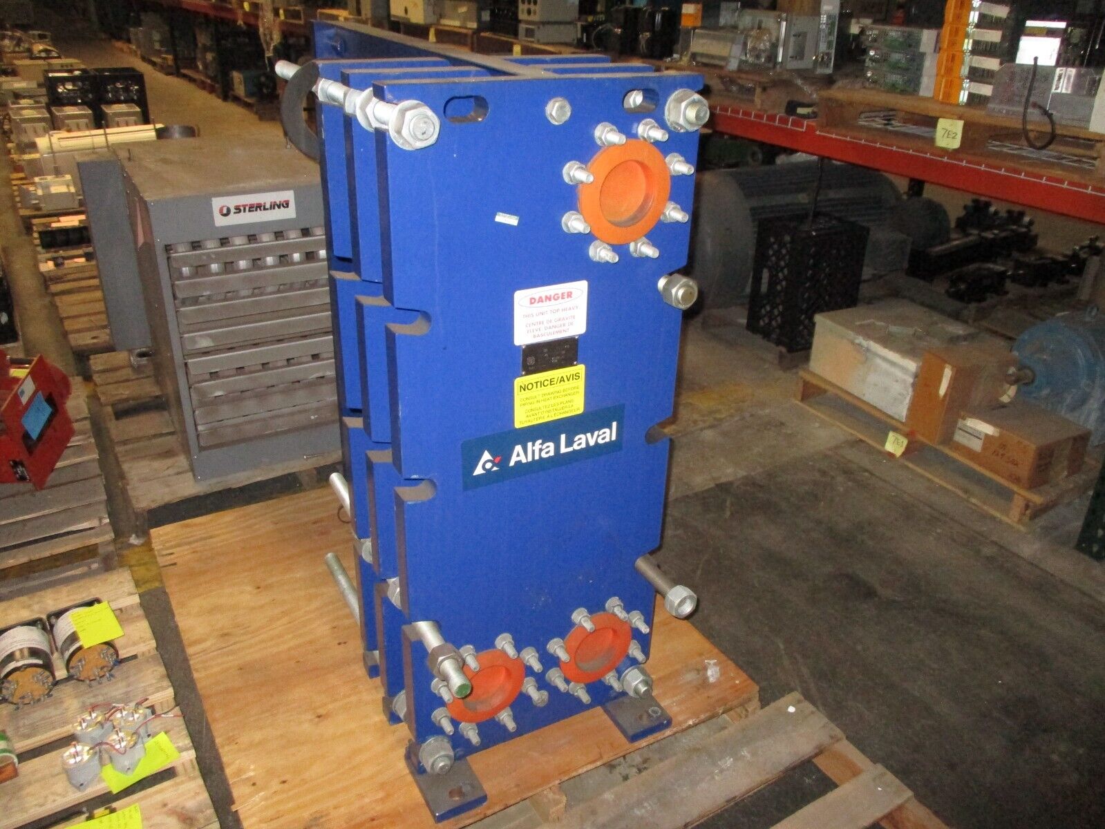 Alfa Laval Plate & Frame Heat Exchanger Serial #: 291581.11 Max: 100PSI@250°F